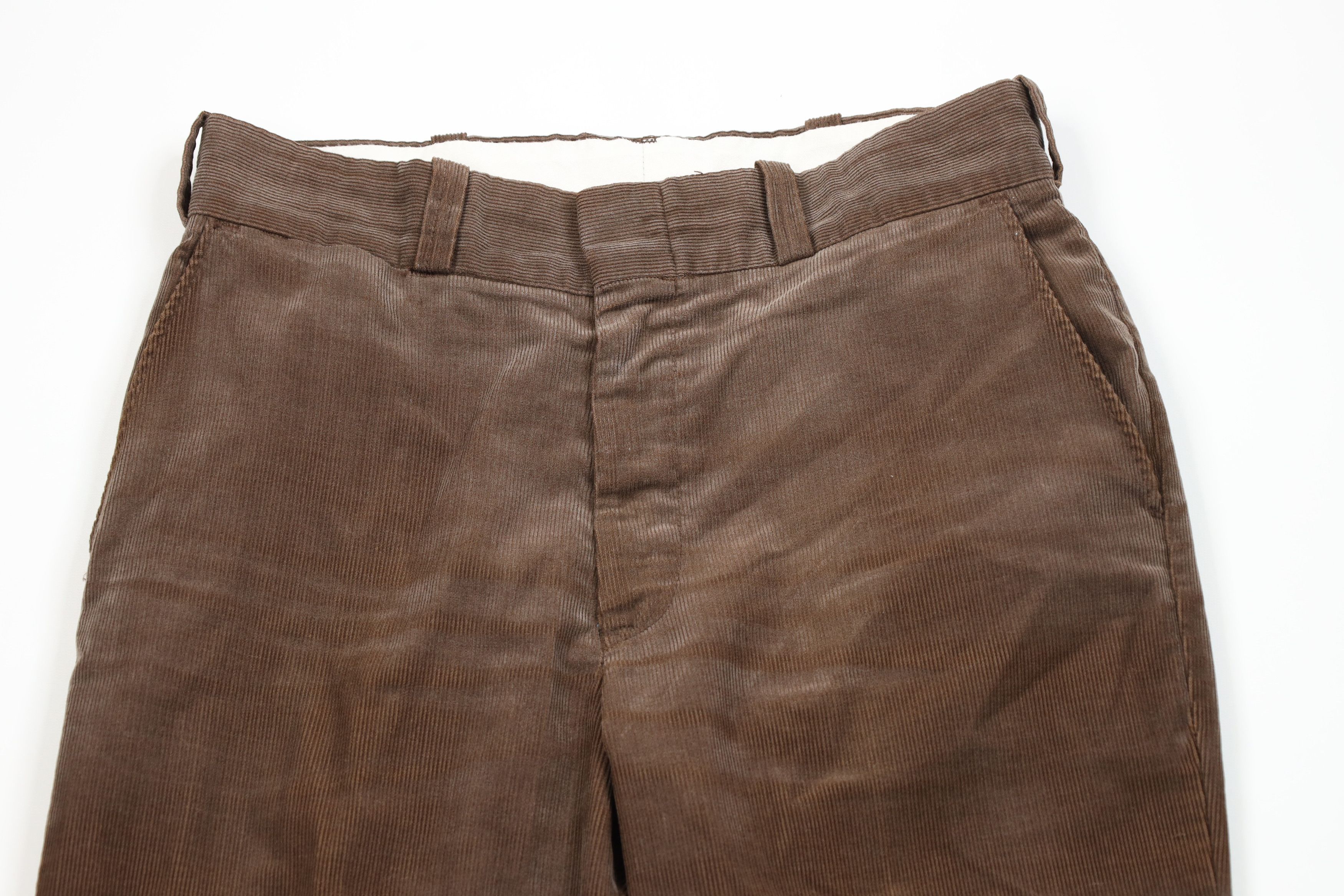 Big Mac Vintage 70s Big Mac Corduroy Wide Leg Chino Pants Brown USA Size US 32 / EU 48 - 2 Thumbnail