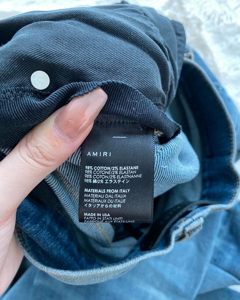 Amiri Amiri Washed Blue Blue Patchwork 17 MX1 Jean Size US 30 / EU 46 - 4 Thumbnail