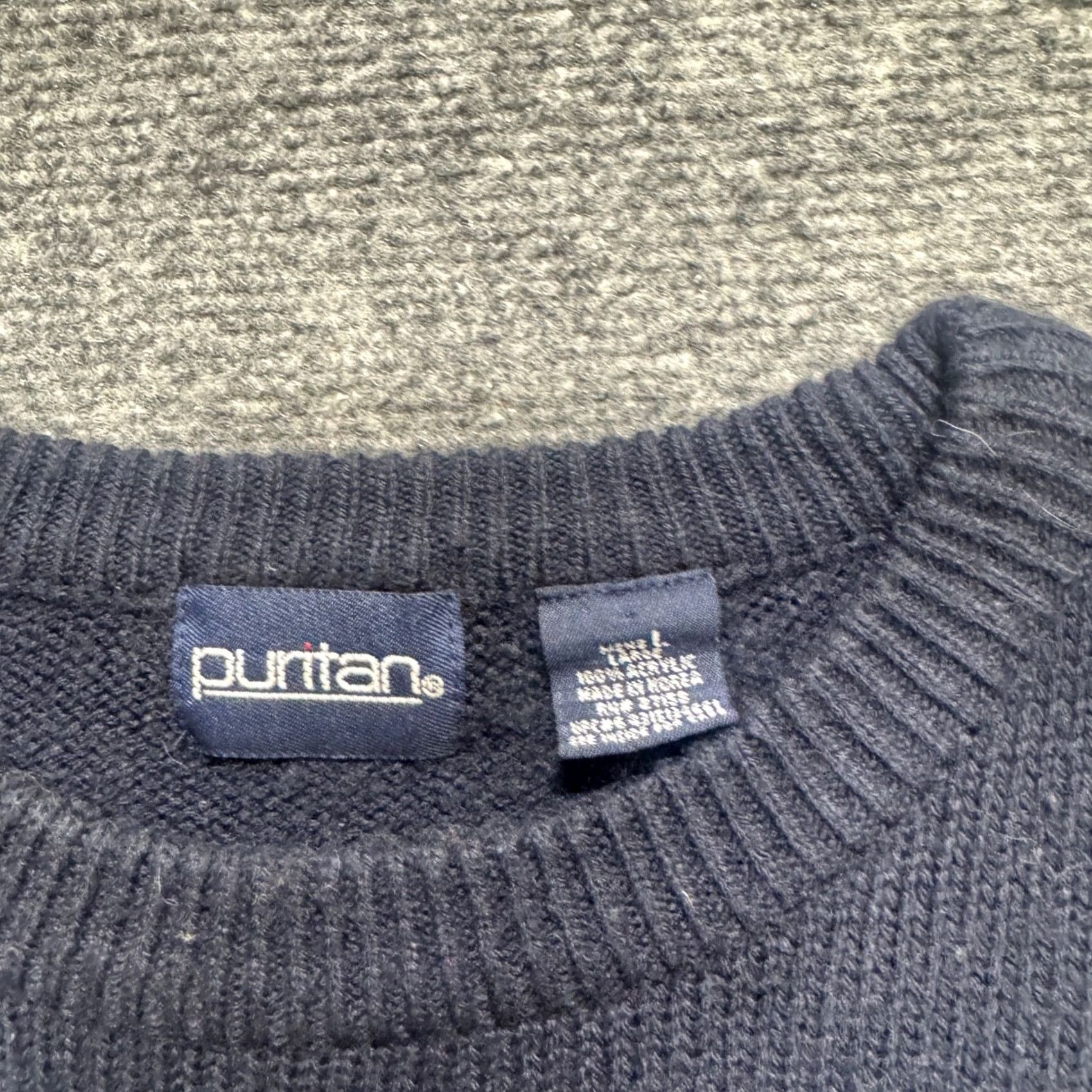 Vintage VTG Puritan Sweater Mens L Navy Blue Cotton Blend 90s Patterned Sweatshirt Knit Sweater Mens L Navy Blue VTG Puritan Patterned Cotton Blend 90s Size US L / EU 52-54 / 3 - 3 Thumbnail