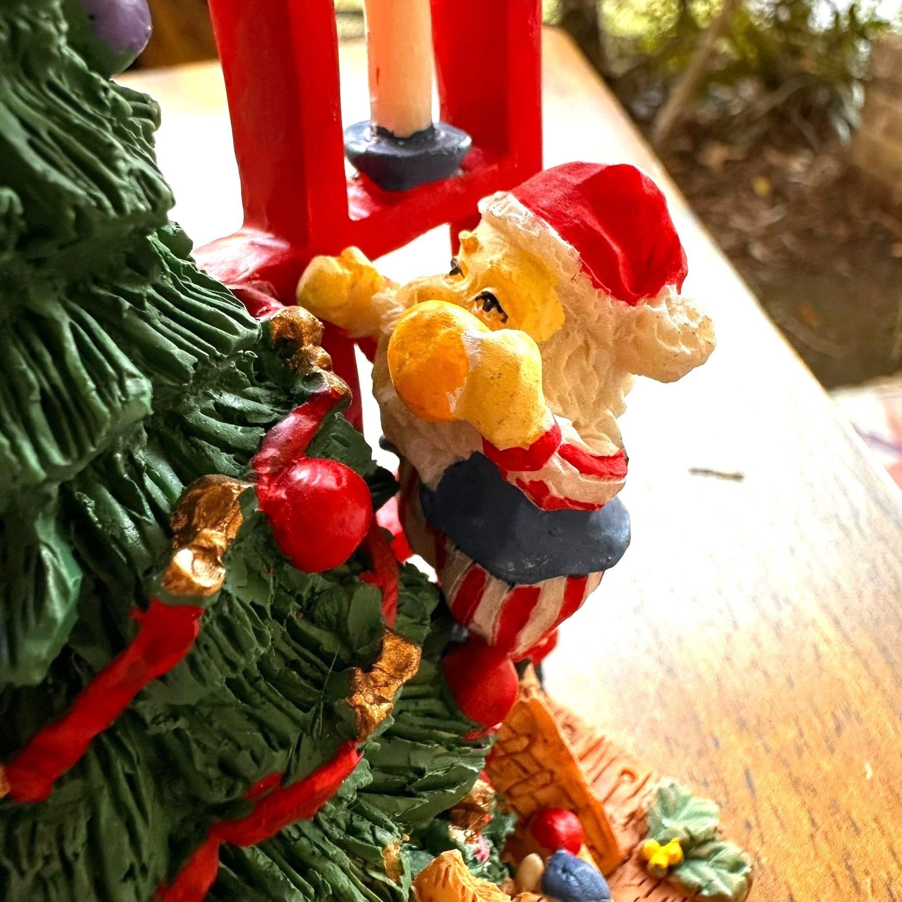 Vintage VTG Gift Collection Candle Holder New Christmas Tree Santa Size ONE SIZE - 5 Thumbnail
