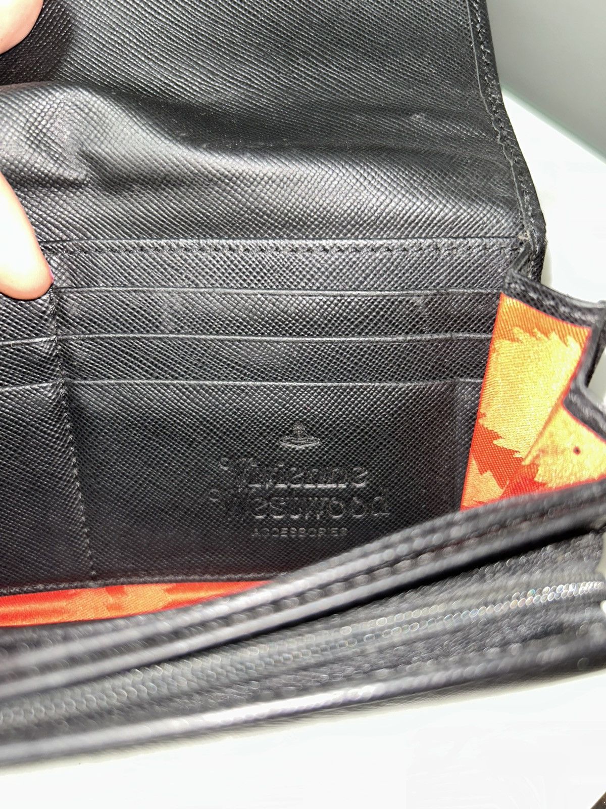 Vivienne Westwood Vivienne Westwood Black Leather Long Wallet w/ Red Interior Size ONE SIZE - 7 Thumbnail