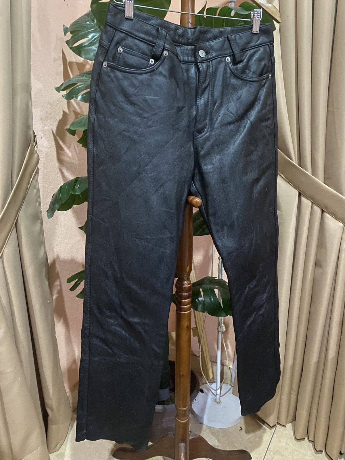 Genuine Leather Vintage Black Korean Leather Pants by Jeans Infinite World Size US 30 / EU 46 - 5 Thumbnail