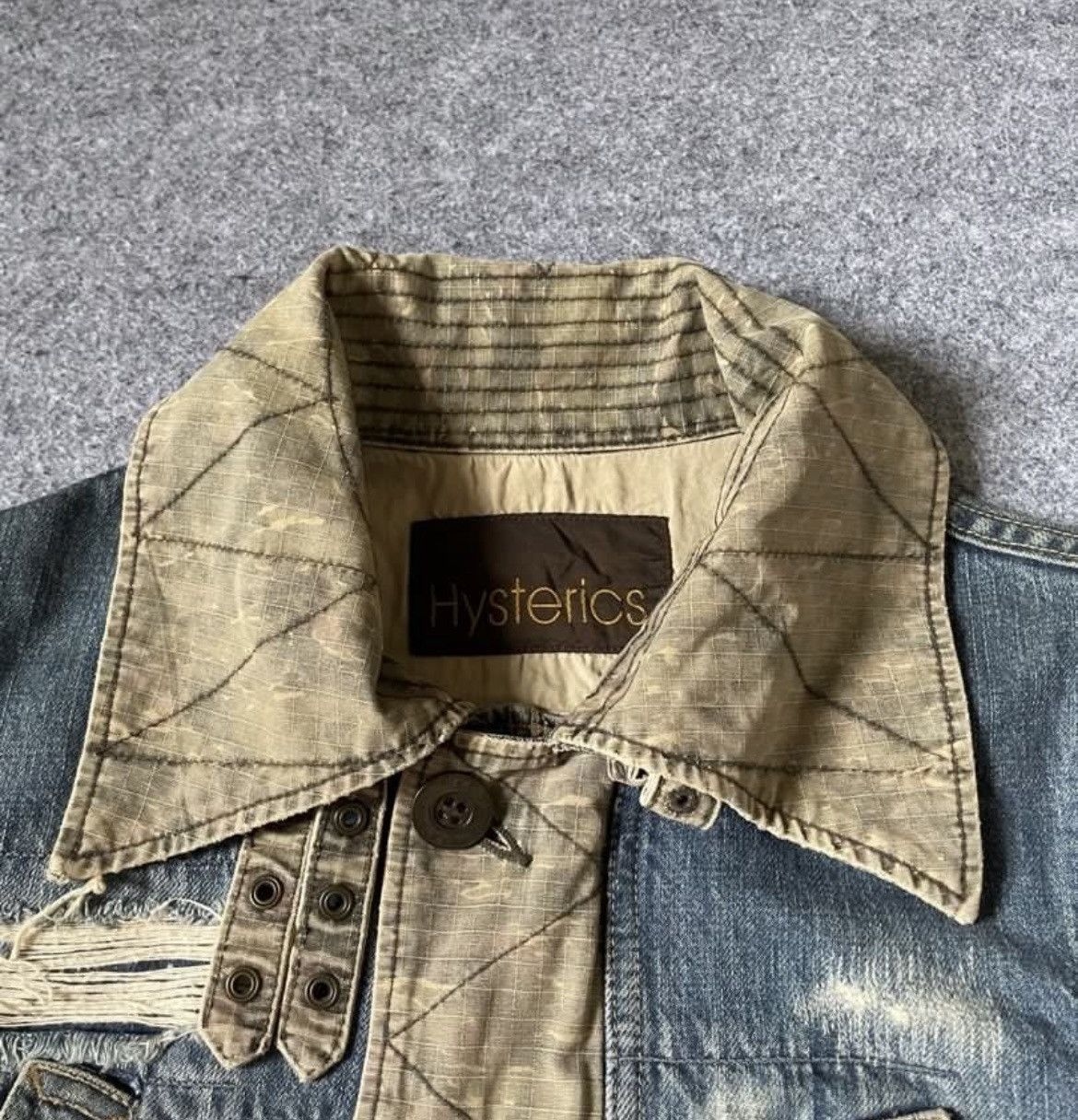 Hysteric Glamour Hysteric Glamour Colour Block Distressed Denim Jacket Size US S / EU 44-46 / 1 - 5 Thumbnail