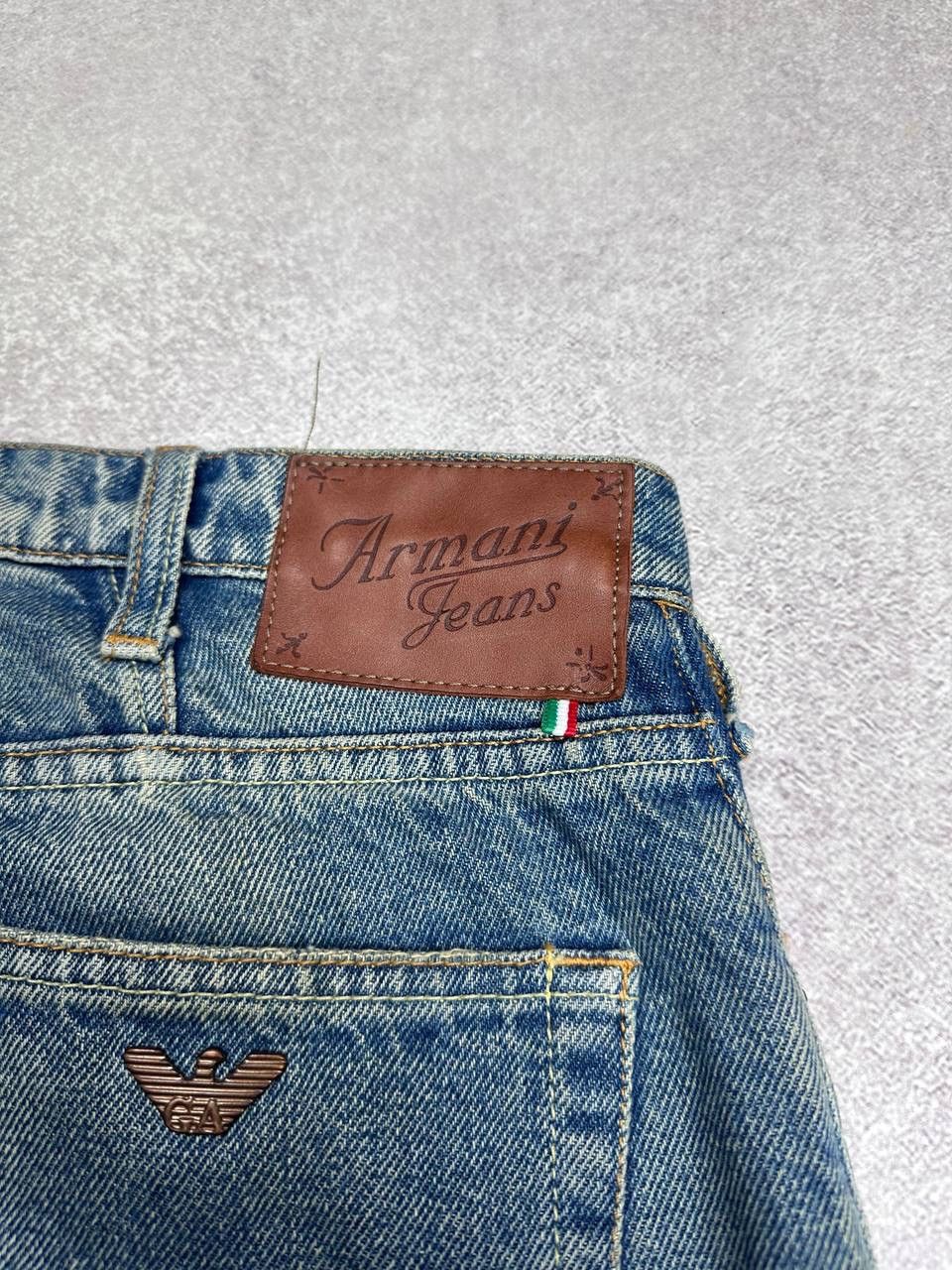 Armani Vintage 90s Armani Jeans Y2K Baggy Jeans Indigo 33 Size US 33 - 4 Thumbnail