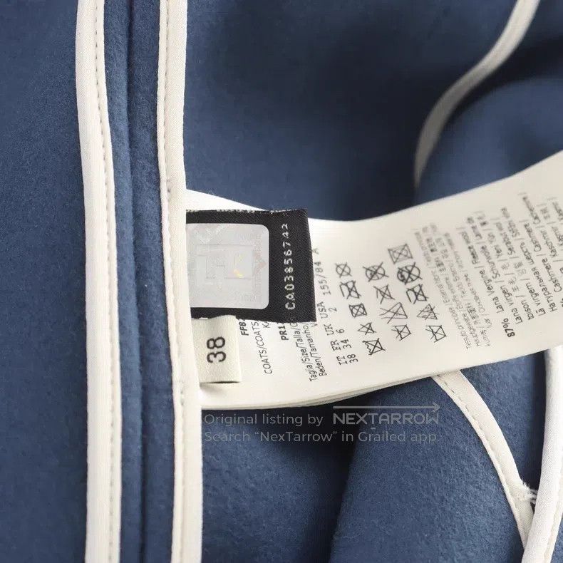 Fendi Fendi Blue Wool Cashmere Coat Size XS / US 0-2 / IT 36-38 - 5 Thumbnail
