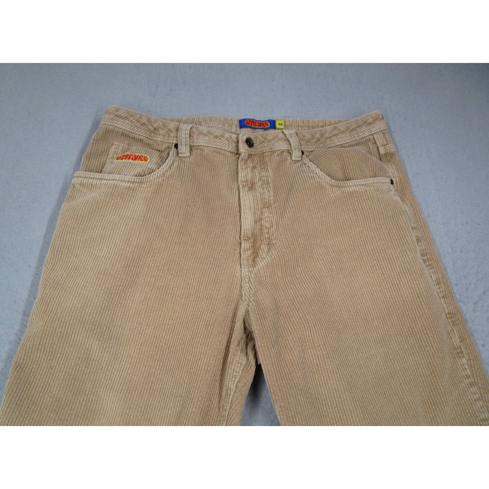 Empyre Empyre Men Beige Relaxed 5 Pocket Corduroy Chinos - 36W x 28L - 100% Cotton - Flat Front - Jeans Pants Size US 36 / EU 52 - 2 Thumbnail