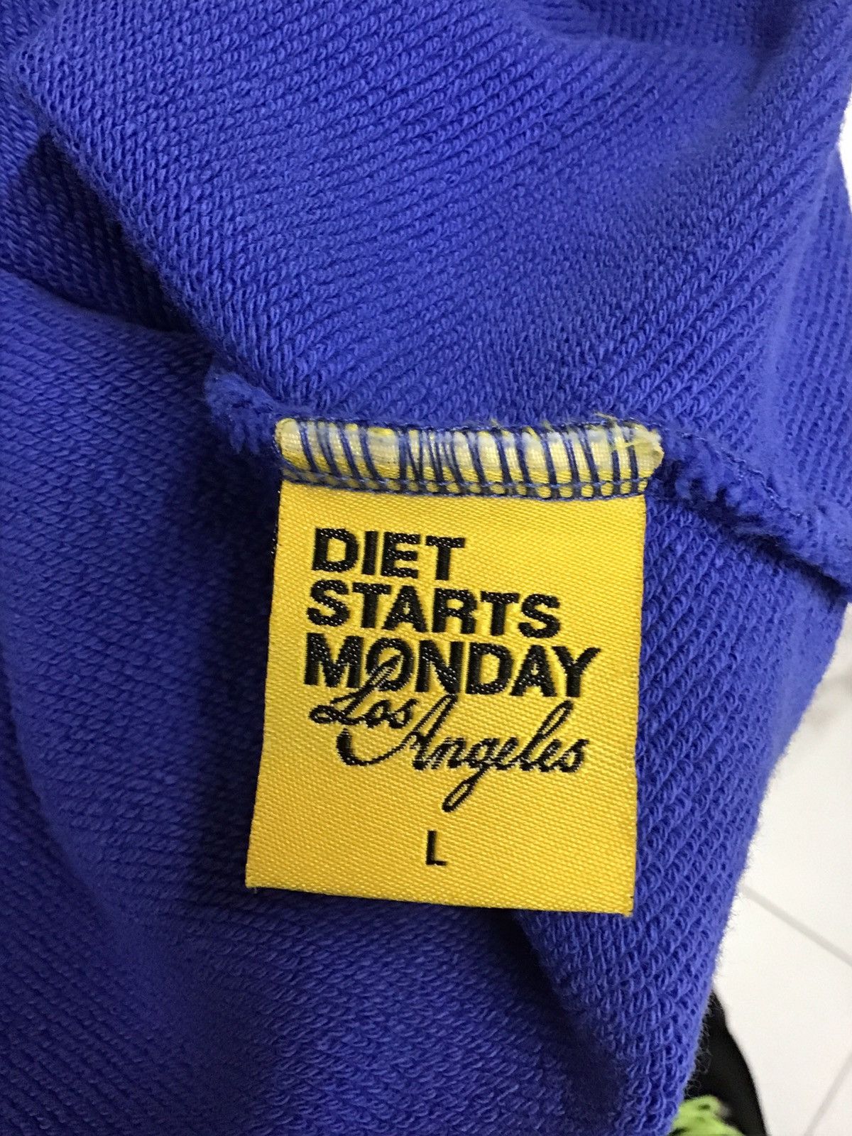 Diet Starts Monday DIET STARTS MONDAY Contrast Stitch Hoodie Washed Blue Size US L / EU 52-54 / 3 - 8 Thumbnail