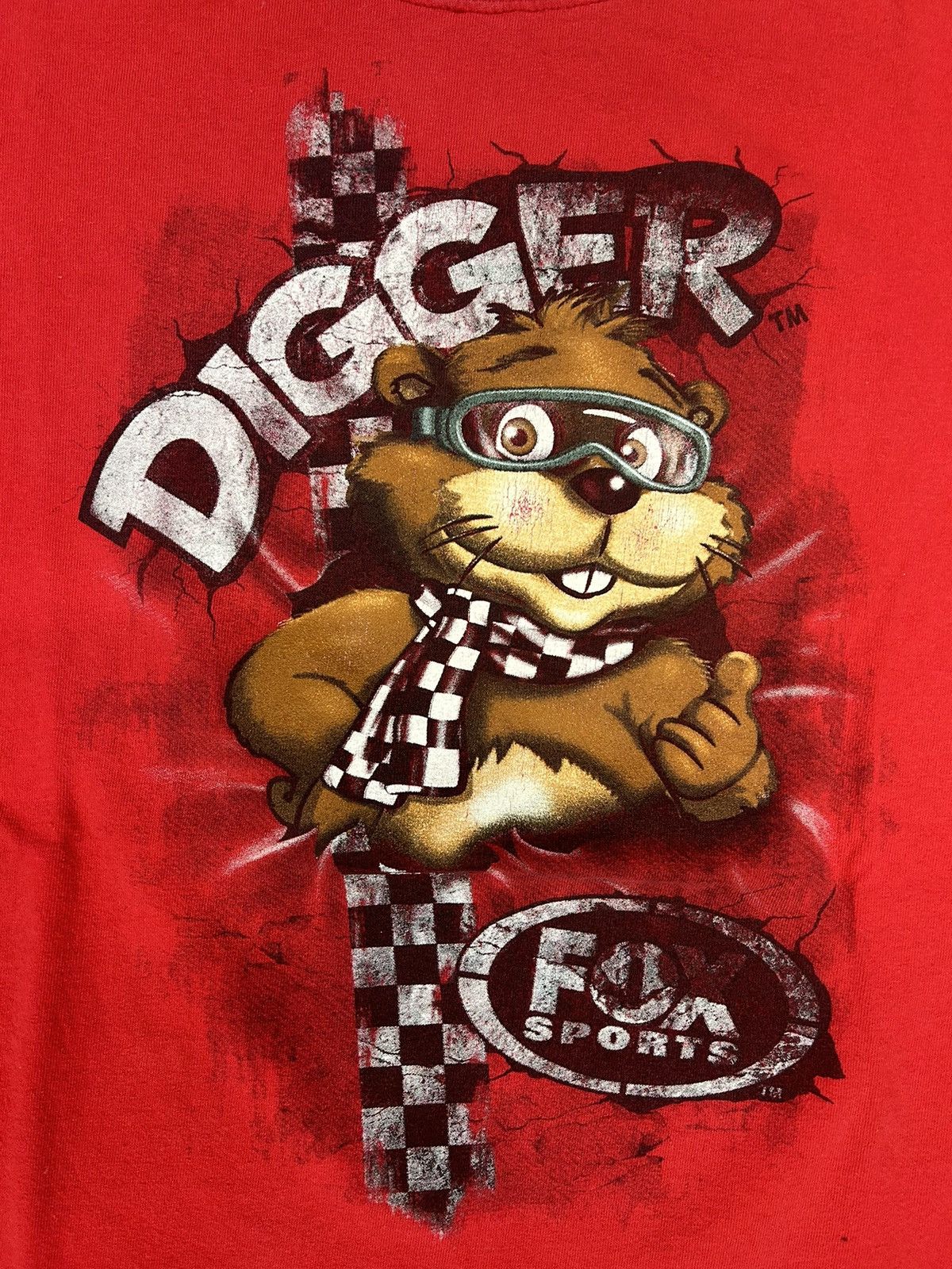 NASCAR × Vintage Crazy Vintage Y2K Essential Red Nascar Digger Graphic Shirt Size US XL / EU 56 / 4 - 2 Thumbnail