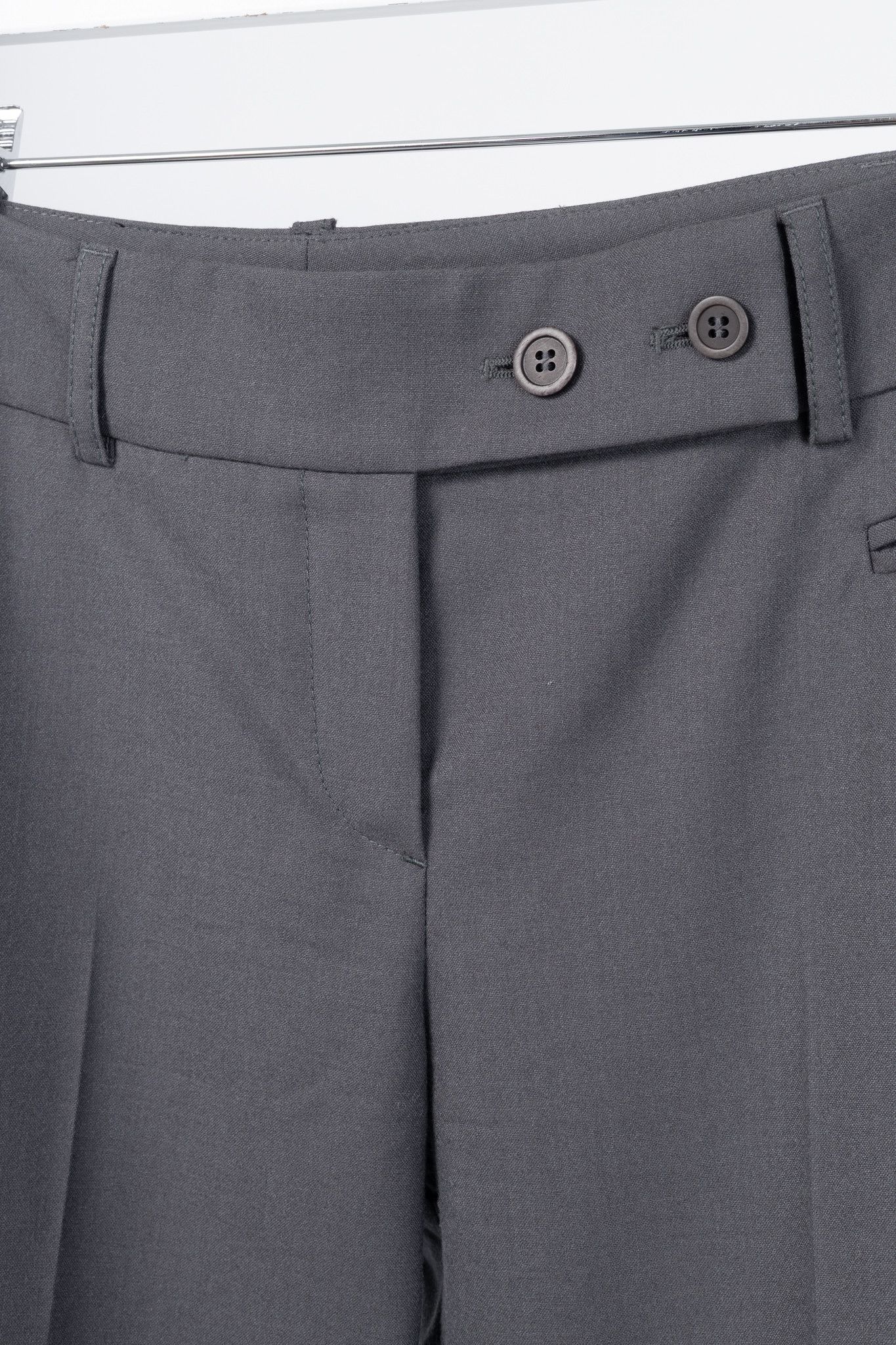 Brunello Cucinelli Brunello Cucinelli Grey Wool Double-Button-Fly Trousers Size 28" / US 6 / IT 42 - 7 Thumbnail
