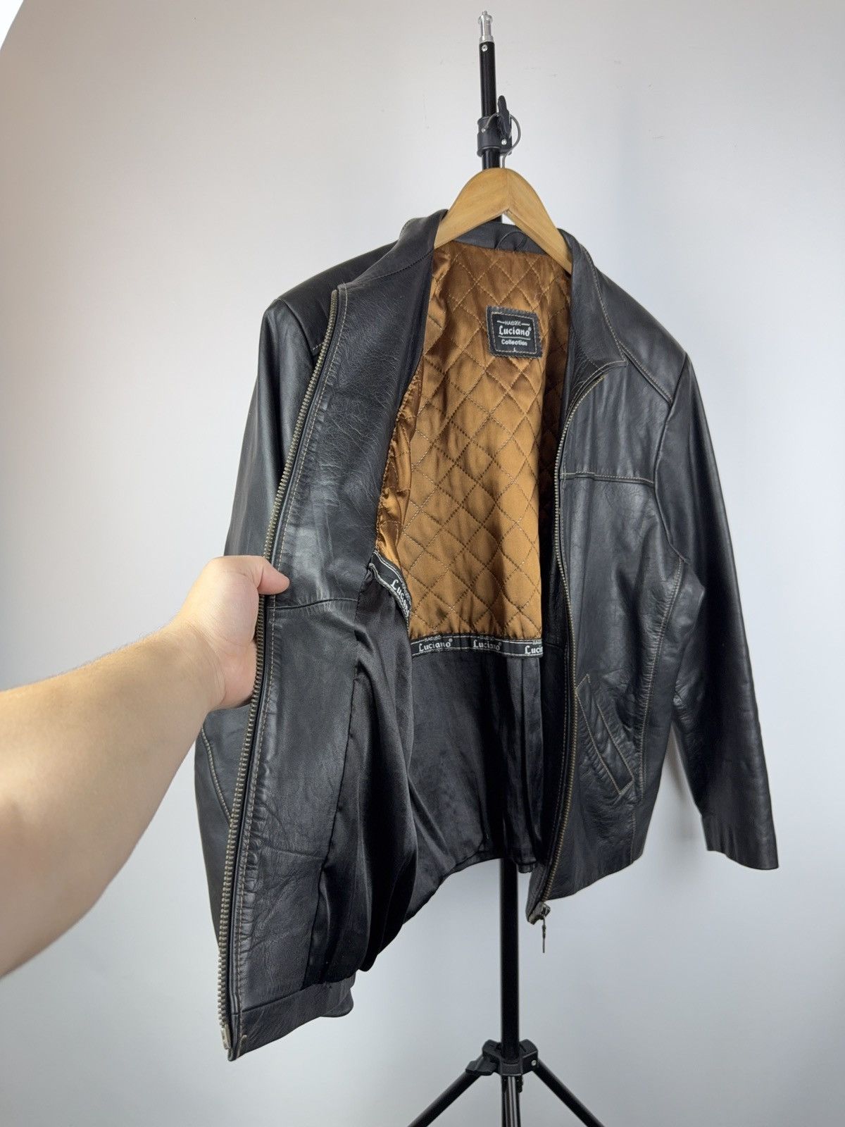 Vintage Vintage 90s Retro Luciano Biker Rock Punk Leather Jacket Size US L / EU 52-54 / 3 - 7 Thumbnail