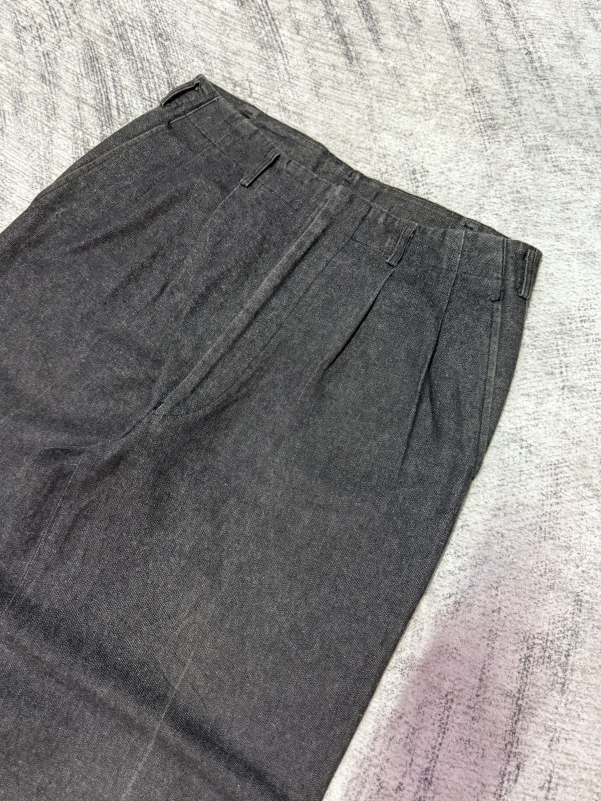 Creighton × Japanese Brand × Vintage 50s 60s Creighton Selvedge Pleated High Waist Baggy Jeans Size US 31 - 4 Thumbnail
