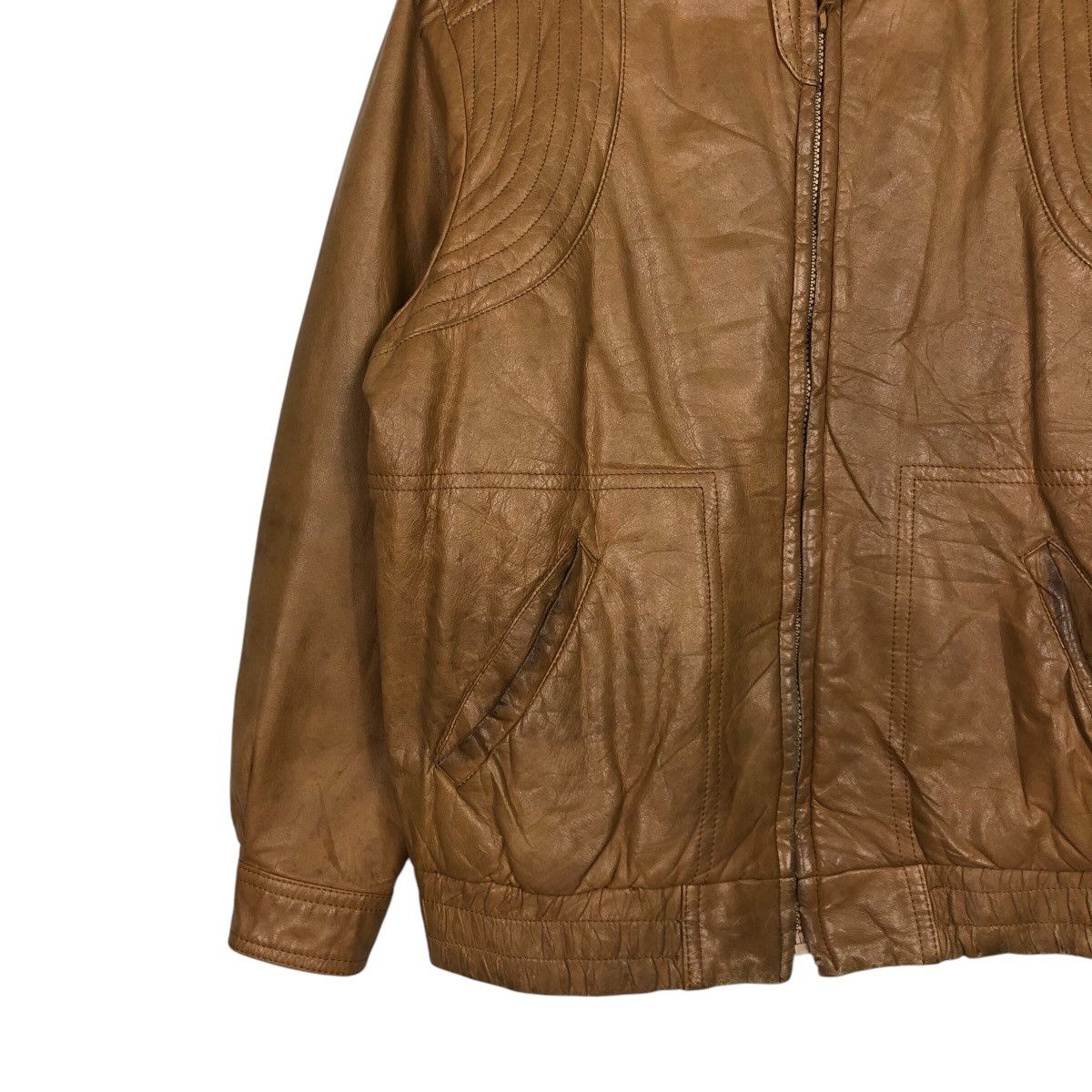 Japanese Brand 📌Vintage Biker Leather Jacket Unknown Brand Issey Miyake Size US L / EU 52-54 / 3 - 6 Thumbnail