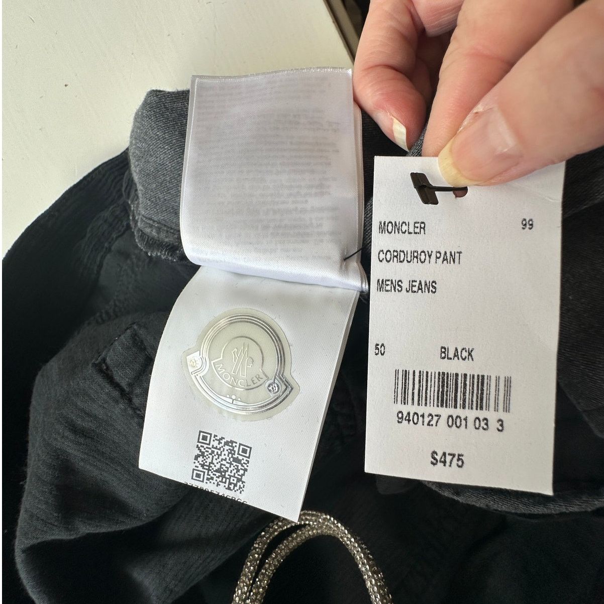 Moncler NWT Moncler 7 Fragment Corduroy Pants Black Side Code Print Size US 34 / EU 50 - 14 Thumbnail