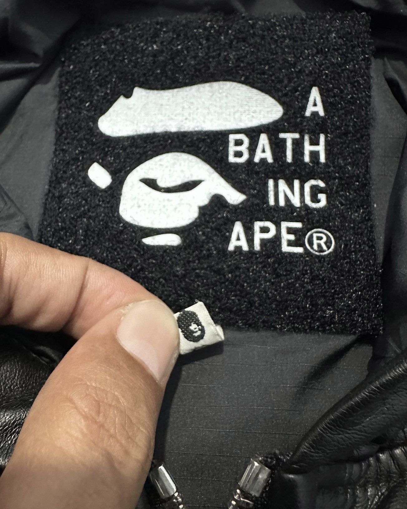 Bape Bape Faux Leather Zip Hoodie Jacket Size US XL / EU 56 / 4 - 9 Thumbnail