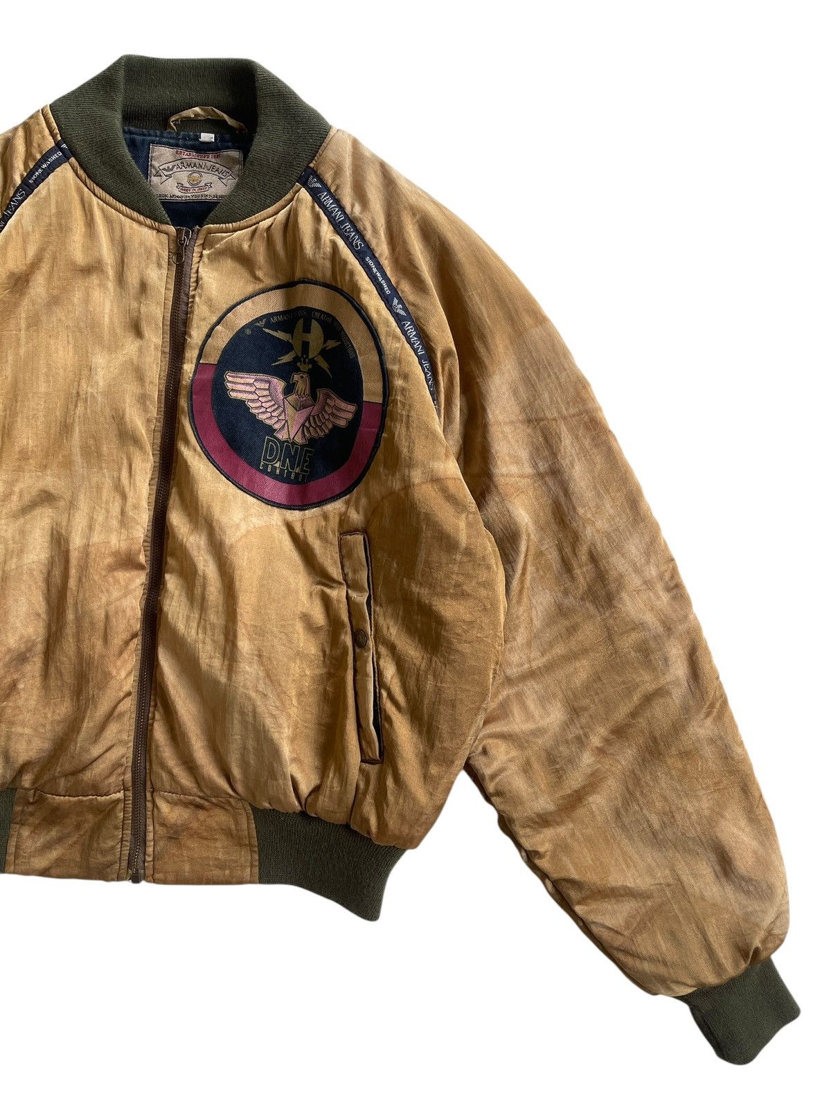 Armani 80s Armani Jeans Stone Washed Bomber Jacket Size US M / EU 48-50 / 2 - 5 Thumbnail