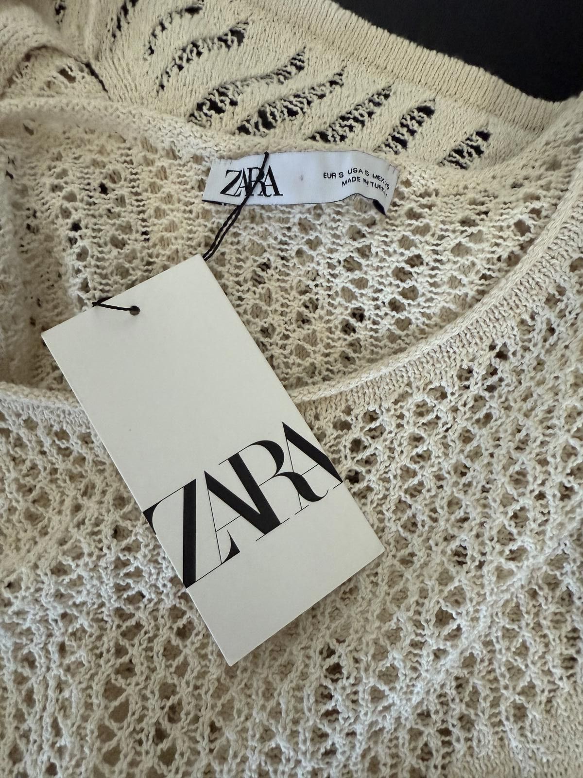 Zara ZARA NWT Asymmetrical Open-Knit Tank Top – Cream SMALL Size S / US 4 / IT 40 - 5 Thumbnail