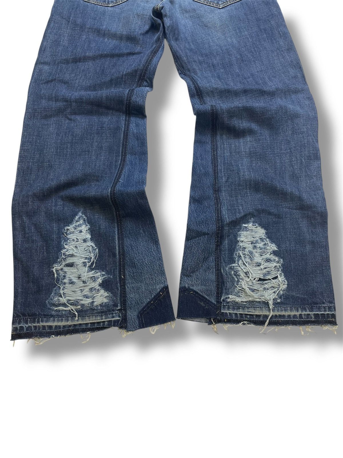 Other Custom Distressed Thrashed Japanese Flared Jeans Y2K Opium Size US 32 / EU 48 - 3 Thumbnail