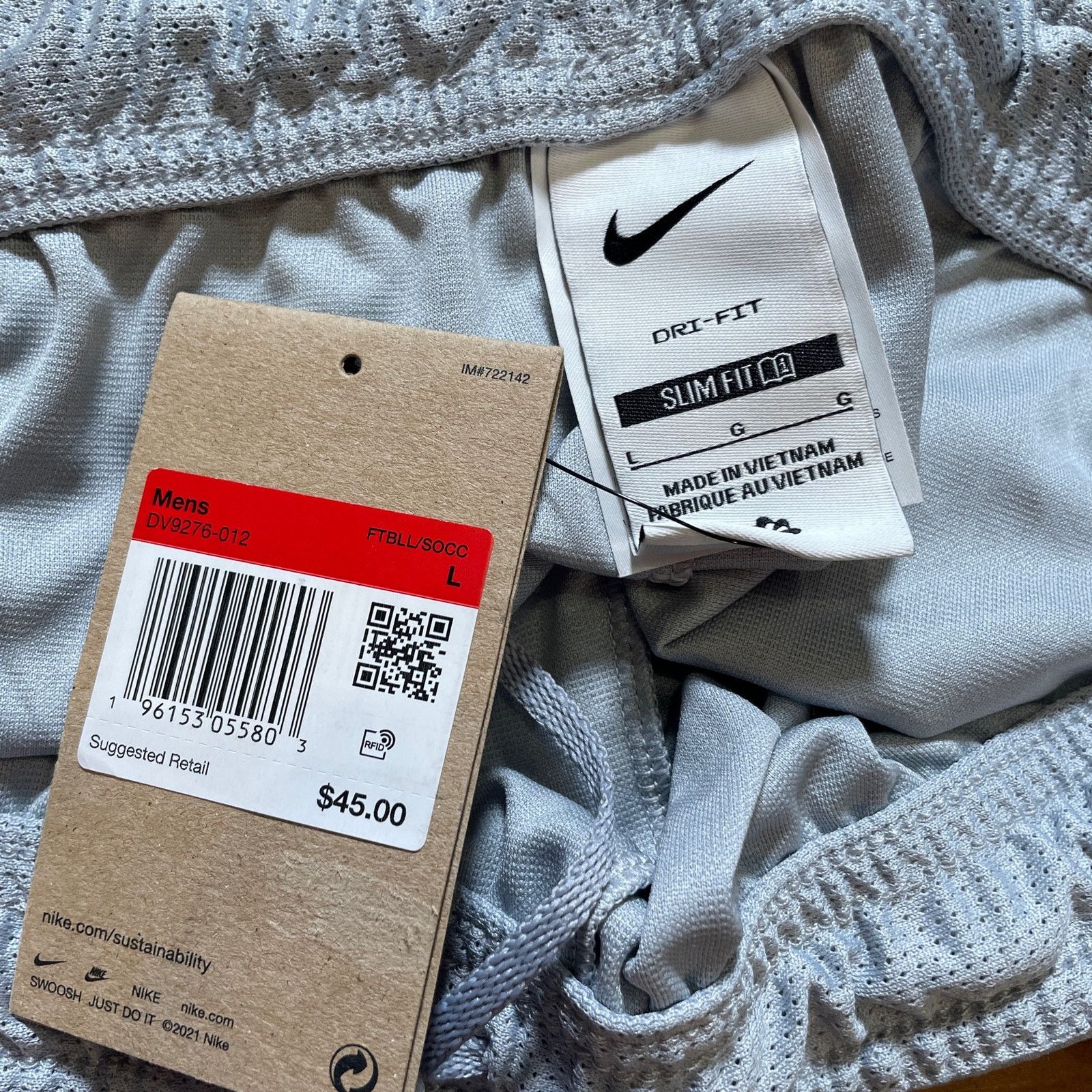 Nike Nike Dri-FIT Strike slim fit Short - Gray Large Size US 36 / EU 52 - 5 Thumbnail