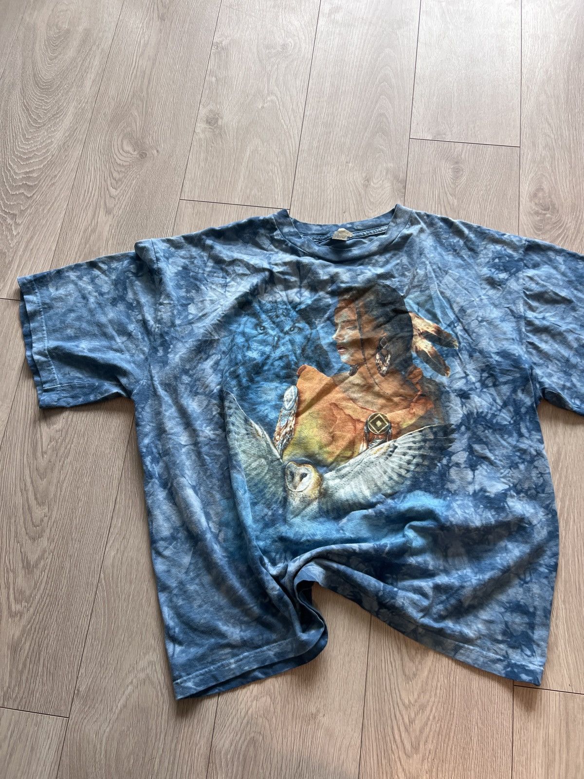 Other Vintage 90s Animal Tee Shirt Owl Indigenous Woman Mountain Size US XL / EU 56 / 4 - 2 Thumbnail
