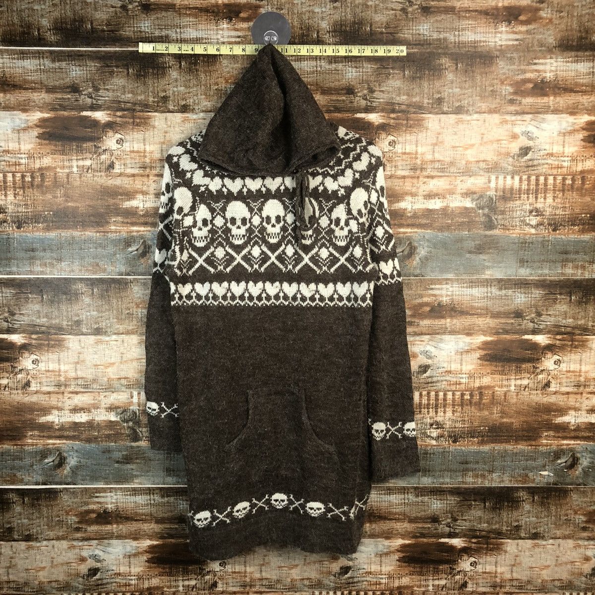 Homespun Knitwear × Japanese Brand DL Taji skull Black Hoodie Knitwear #C582 Size M / US 6-8 / IT 42-44 - 1 Thumbnail