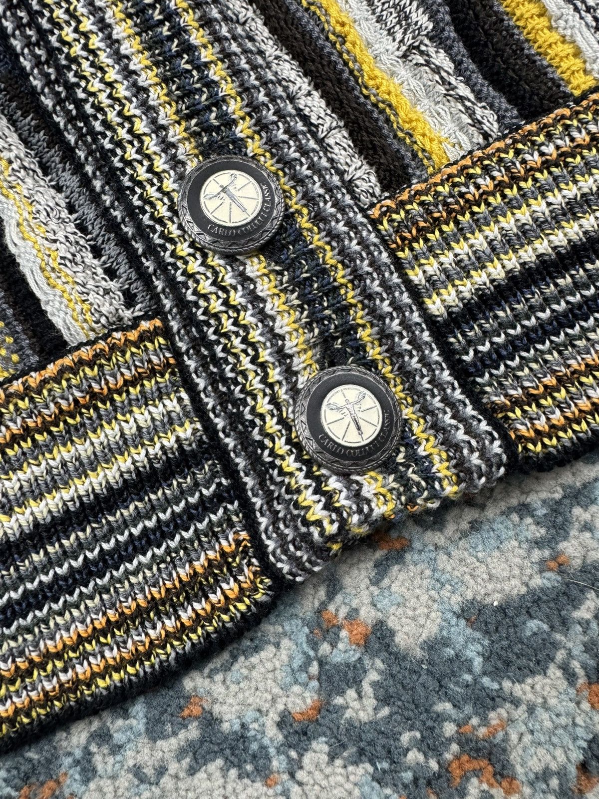 Carlo Colucci × Vintage Vintage 90s Carlo Colucci crazy cardigan coogi style Size US L / EU 52-54 / 3 - 11 Thumbnail