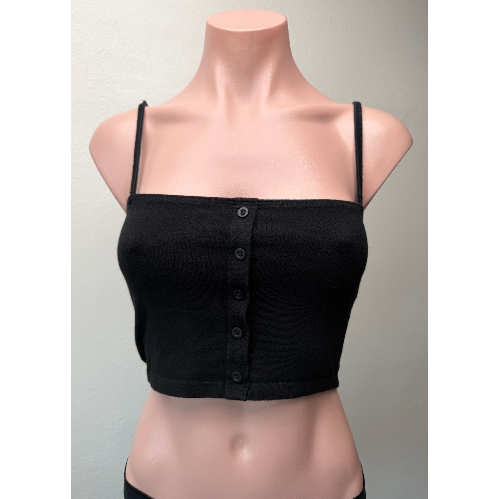 Brandy Melville Brandy Melville Black Button Crop Tank Womens XS Size XS / US 0-2 / IT 36-38 - 2 Thumbnail