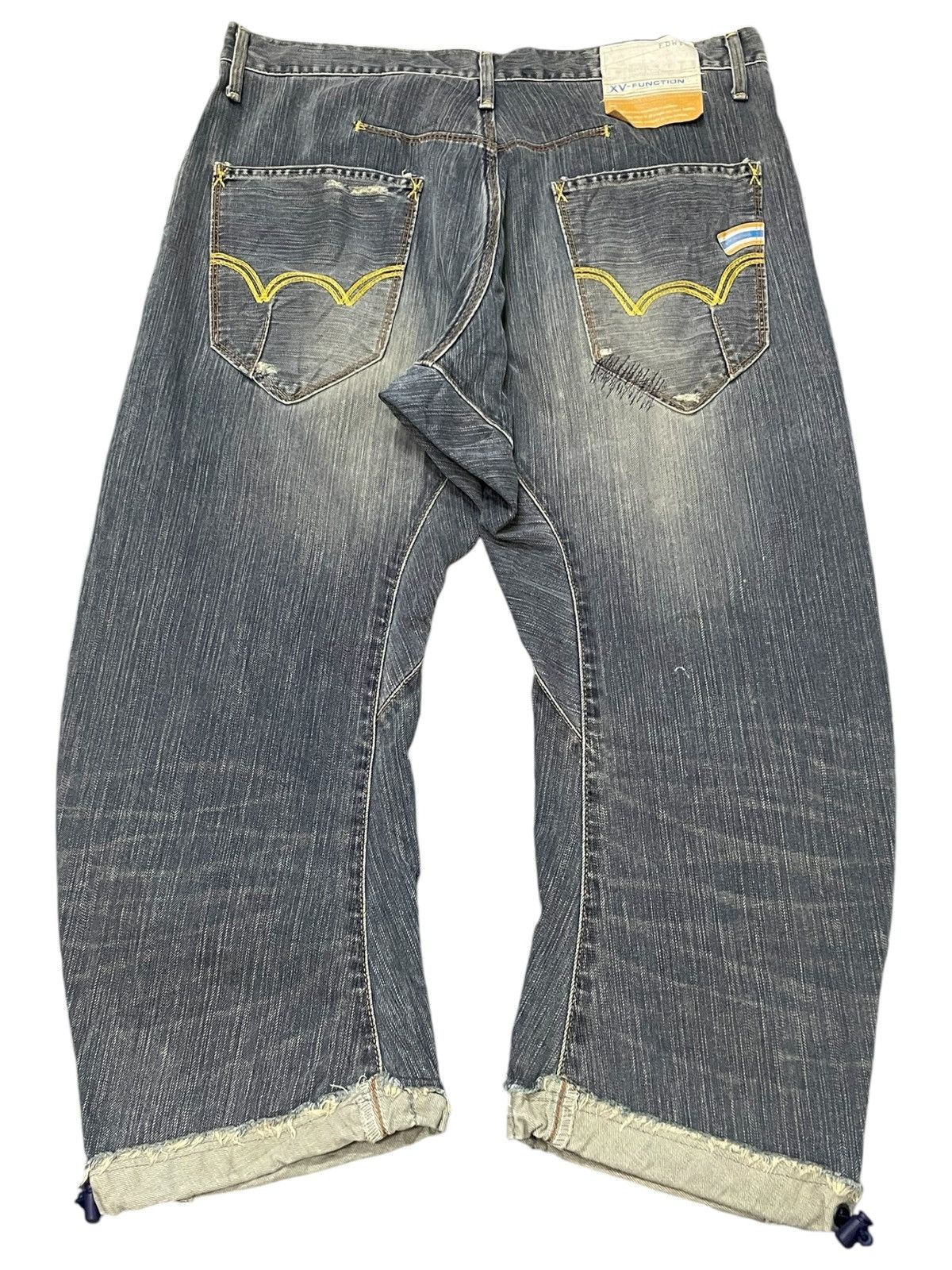 Edwin × Hysteric Glamour Edwin XV-Function Boro Heavy stitched Spiral Cropped Jeans Size US 34 / EU 50 - 2 Thumbnail