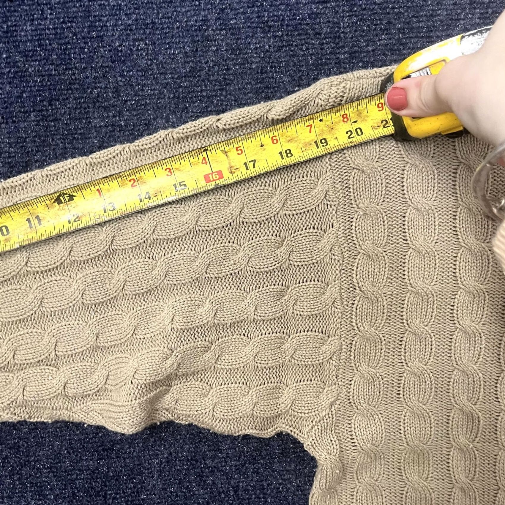 Vintage VINTAGE Forelli Sweater Womens 3X Plus Beige Cable Knit Crew Neck Long Sleeve Size XXL / US 16-18 / IT 52-54 - 7 Thumbnail
