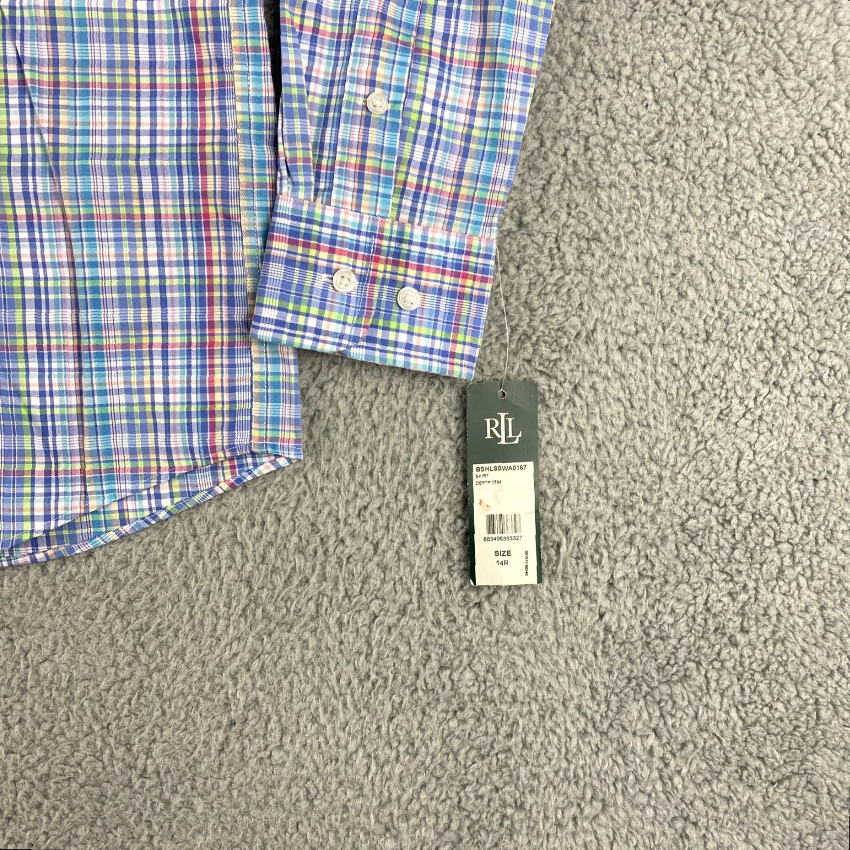 Polo Ralph Lauren Polo Ralph Lauren Dress Shirt Plaid Long Sleeve Teens 14R Multicolor Logo Button-Up Size 36R - 2 Thumbnail