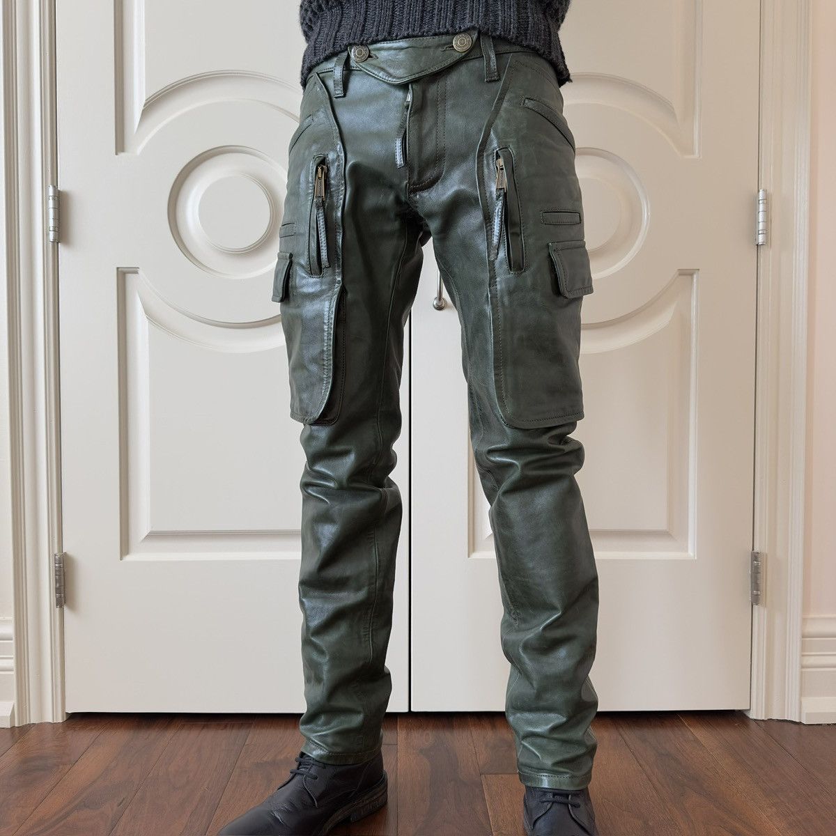 Dsquared2 Dsquared2 F/W 2006 Dark Green Leather Pants Size US 30 / EU 46 - 3 Thumbnail