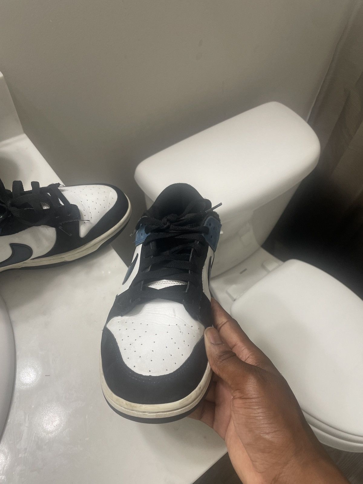 Nike Black and Navy Blue Dunks Size US 11 / EU 44 - 4 Thumbnail