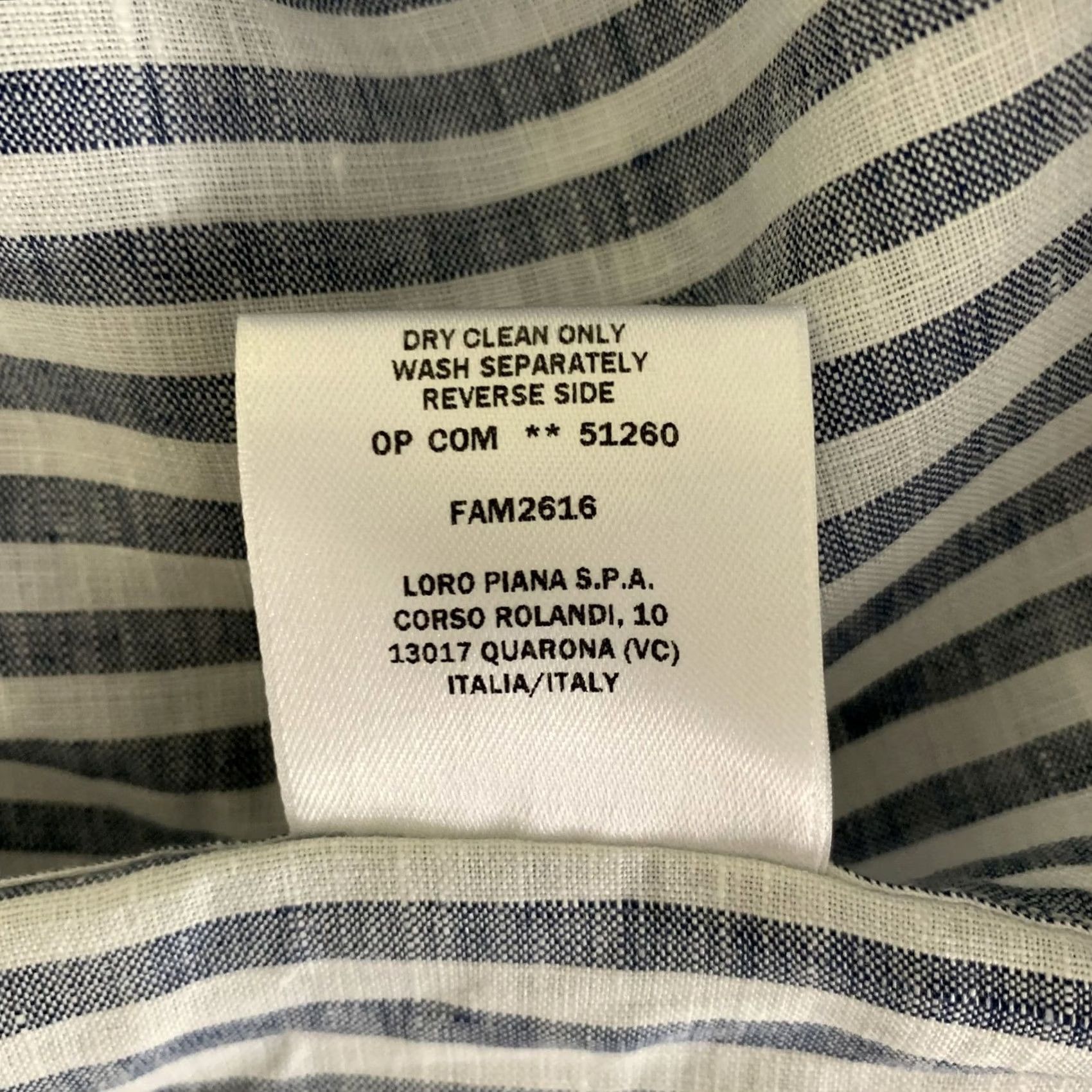 Loro Piana LORO PIANA Women Shirt Size 12 White Blue Flax Stripe Adult Size XL / US 12-14 / IT 48-50 - 6 Thumbnail