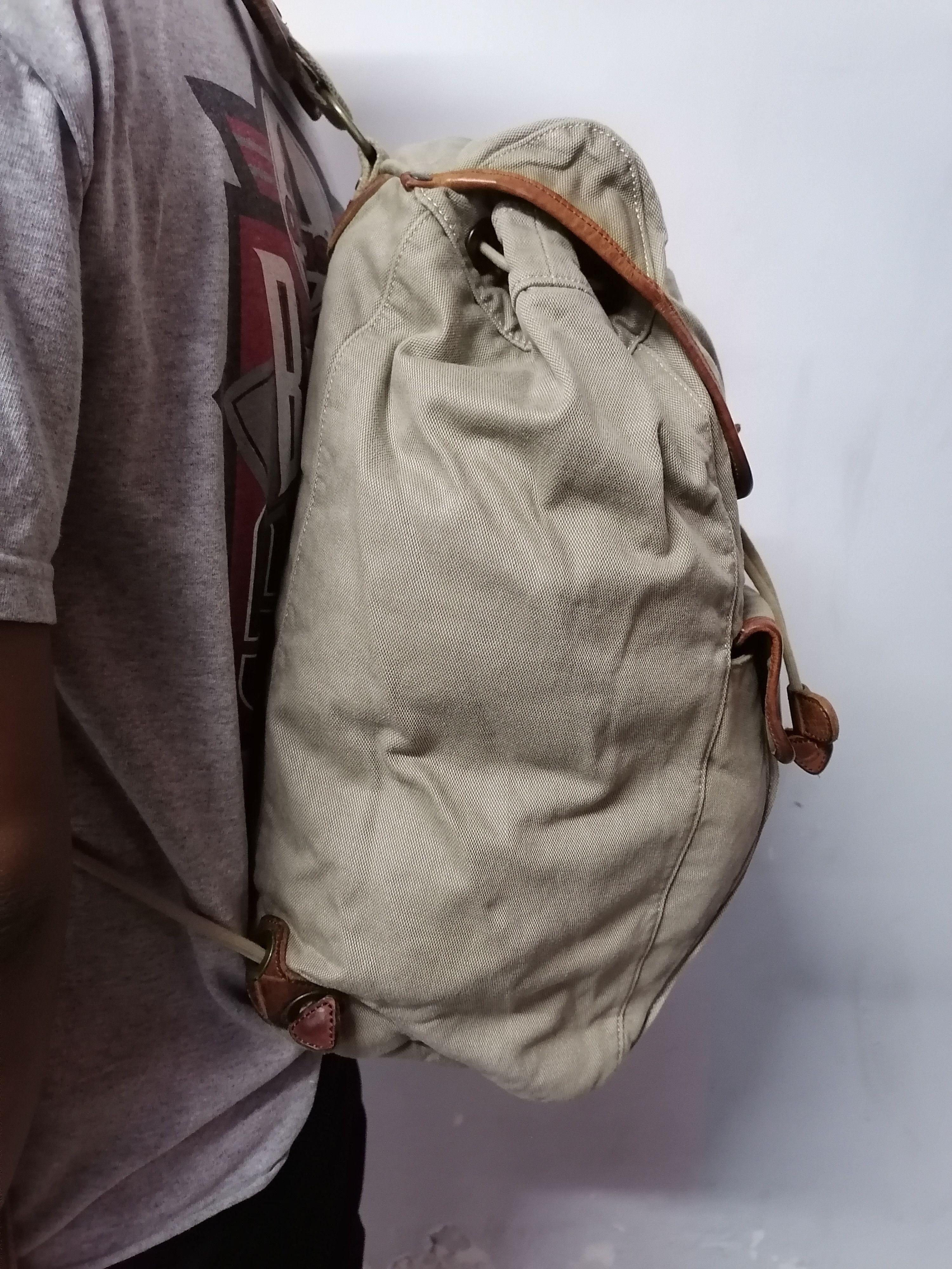 Japanese Brand × Vintage Unison Dept Japan Heavy Cotton Rucksack Bagpack Size ONE SIZE - 4 Thumbnail