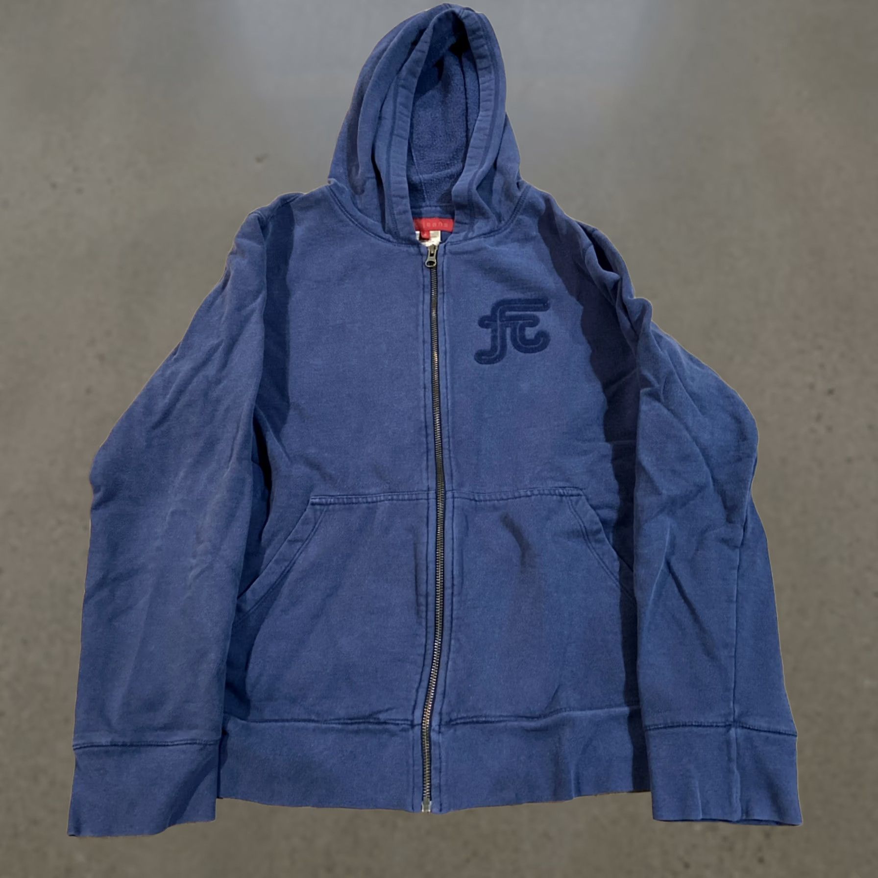 Vintage FCUK Jeans Hoodie Women’s M Full Zip Hooded Zipper Sweatshirt Blue Modern Activewear Jeans FCUK Womens M Size M / US 6-8 / IT 42-44 - 1 Thumbnail