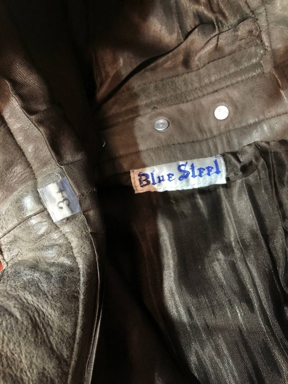Leather × Vintage Blue Steel Moto Biker Leather Pants Size US 34 / EU 50 - 10 Thumbnail