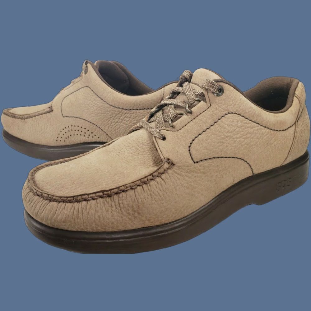 SAS SAS Bout Time MENS 12M Light Brown Suede Leather Oxford All Seasons Casual Lace Up Comfort Insole Triad Comfort System Mens Shoes Brown Size US 12 / EU 45 - 1 Thumbnail