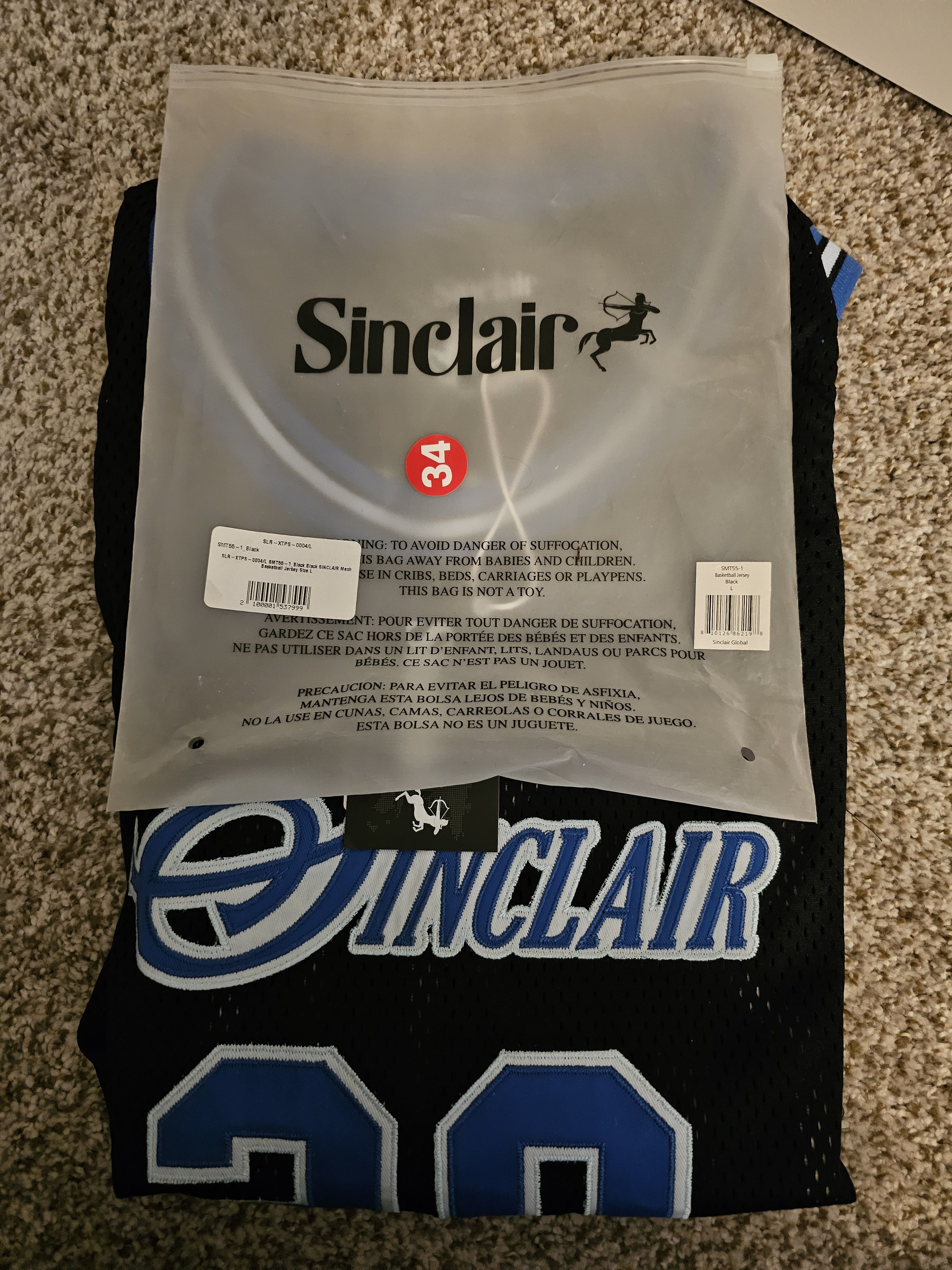 Sinclair Global Sinclair Basketball Jersey Size US L / EU 52-54 / 3 - 11 Thumbnail