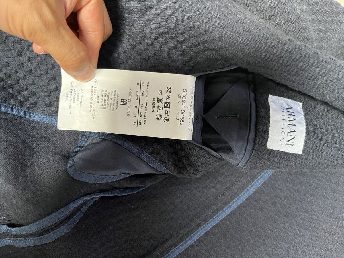 Armani Collezioni Armani Collezioni cotton navy blazer Size 38R - 8 Thumbnail