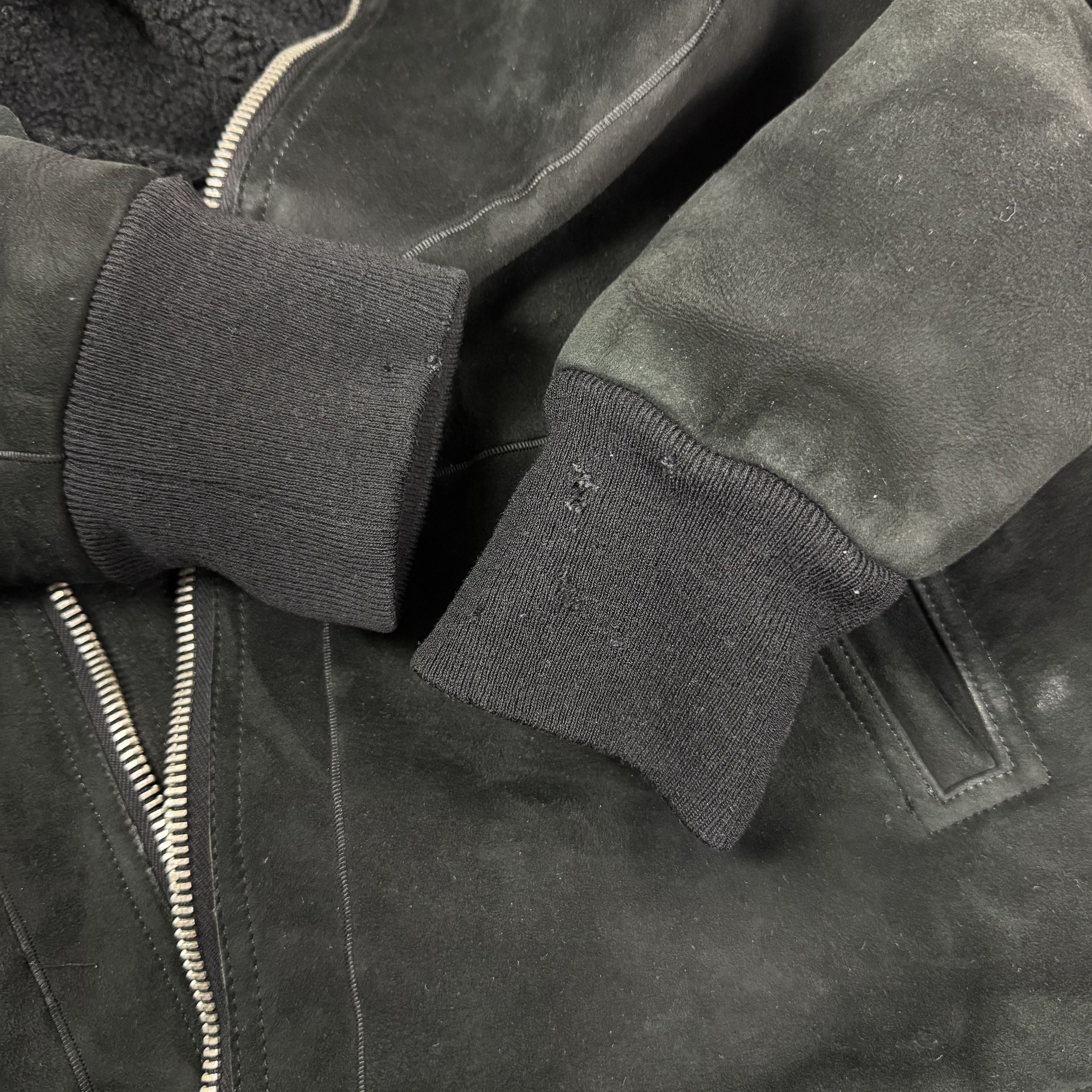 Rick Owens RICK OWENS Leather Suede Intarsia Shearling Jacket Size IT54 Size US XL / EU 56 / 4 - 14 Thumbnail