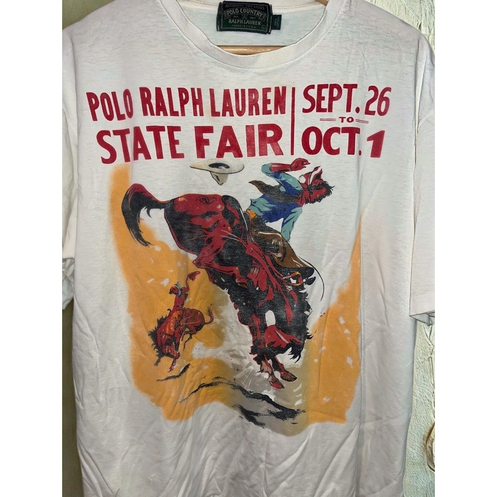 Polo Ralph Lauren Polo Ralph Lauren Polo Country State Fair Cowboy Tee Mens L Size US L / EU 52-54 / 3 - 3 Thumbnail