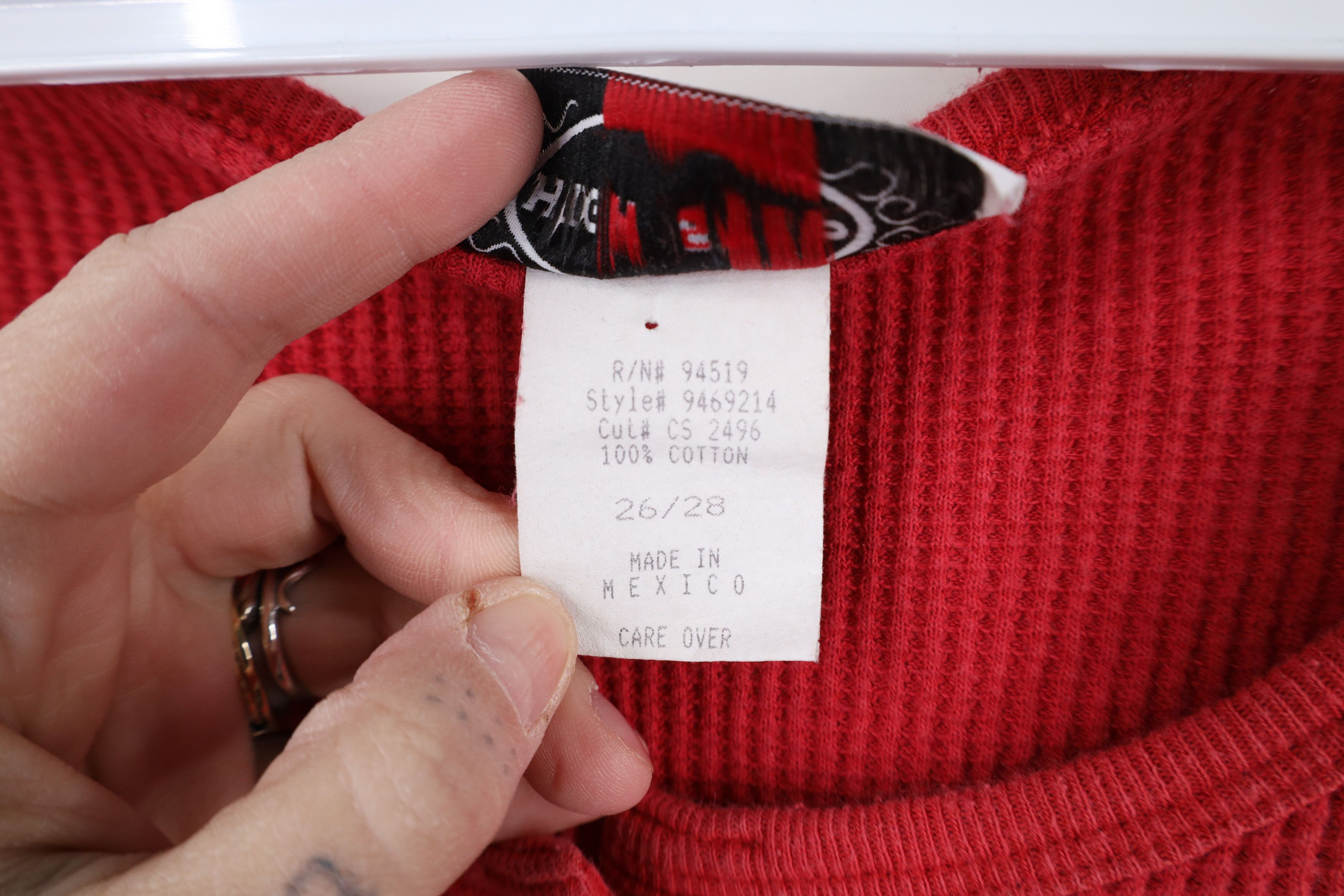 Vintage Vintage 90s Streetwear Thermal Waffle Knit Henley T-Shirt Size 4XL / US 24-26 - 7 Thumbnail