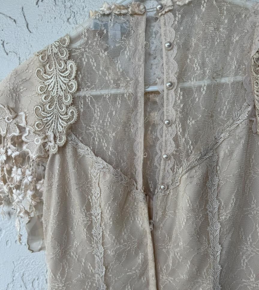 Designer Vintage Cream Gown 4 Size S / US 4 / IT 40 - 5 Thumbnail
