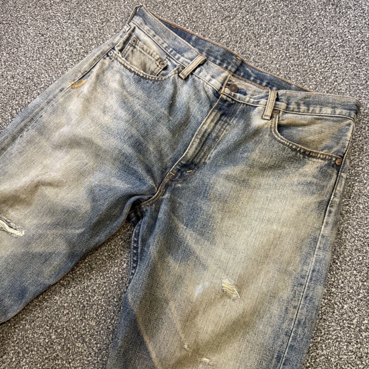 If Six Was Nine 🔥🇯🇵 Vintage Japanese Levis 505 Distressed Denim Size US 36 / EU 52 - 3 Thumbnail
