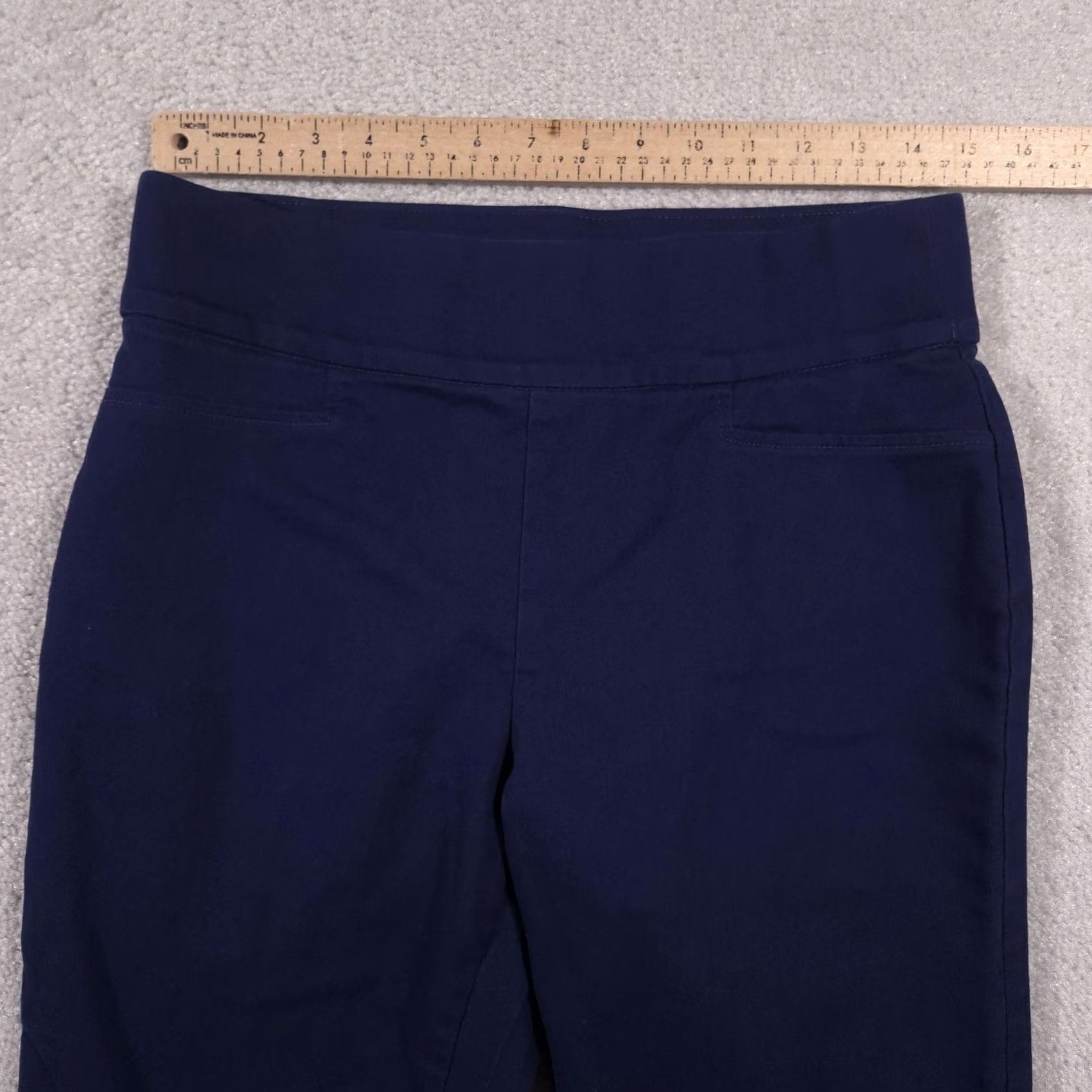 Vintage St. Johns Bay Pants Womens 8 Navy Ankle Pull On Stretch Chino Casual Pants Women's Navy Blue Ankle 8 Size 30" / US 8 / IT 44 - 7 Thumbnail