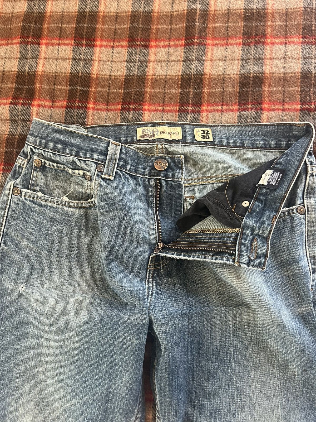 Rsq Vintage 2000’s Skater Grunge Destressed RSQ Y2K Denim Jeans Size US 32 / EU 48 - 6 Thumbnail