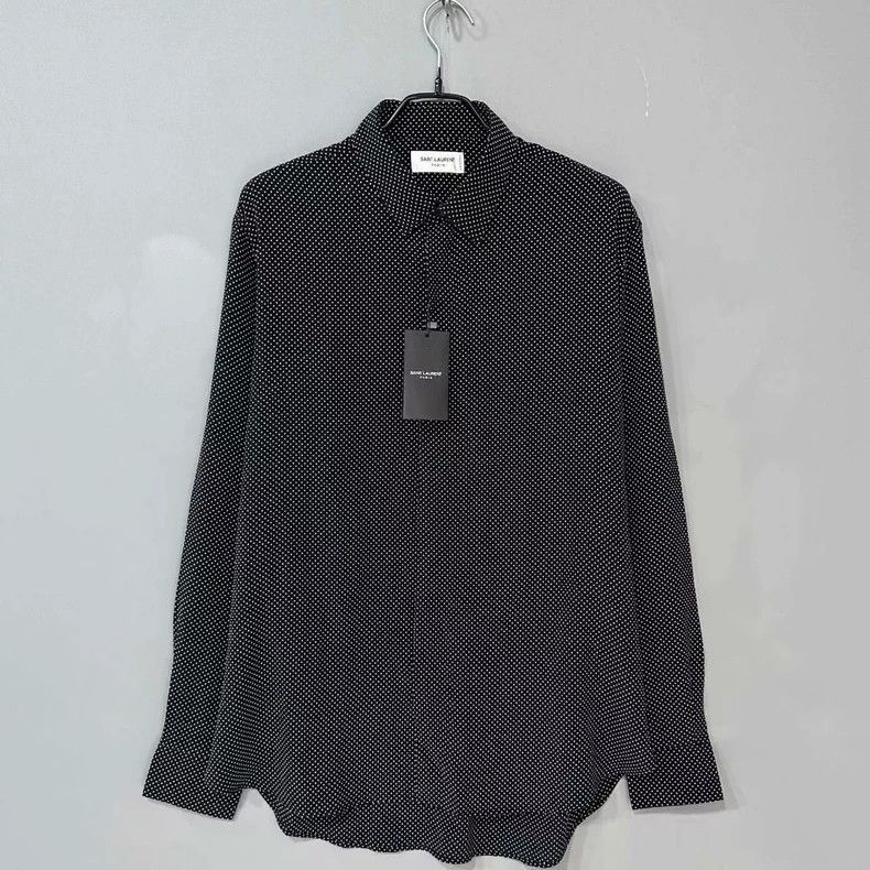Saint Laurent Paris Saint Laurent Paris Polka-dot silk long-sleeve shirt 2505-N Size US XXS / EU 40 - 1 Thumbnail