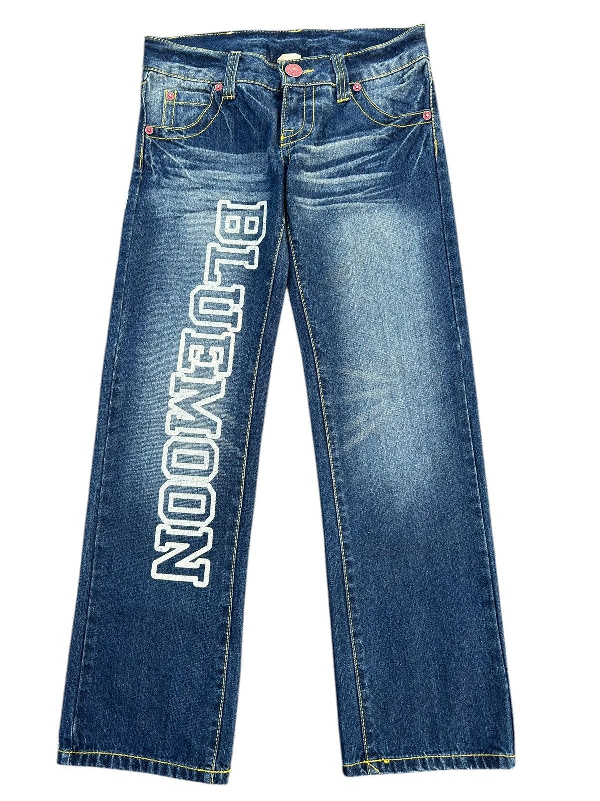Kapital Japanese Blue moon Blue Distressed Denim Jeans Size US 32 / EU 48 - 2 Thumbnail