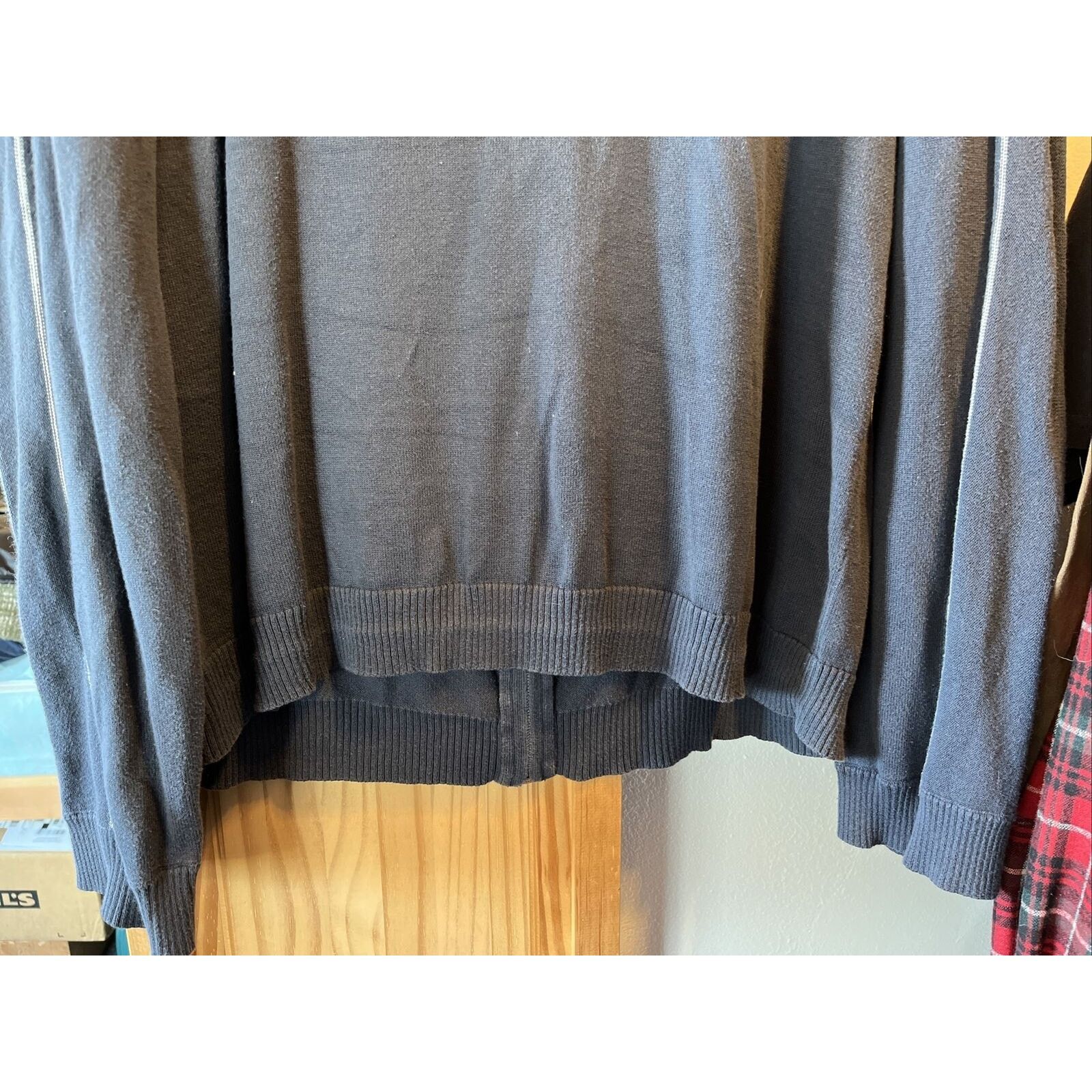 Banana Republic Banana Republic Mens Large Blue 100% Cotton Full Zip sweater Size US L / EU 52-54 / 3 - 16 Thumbnail