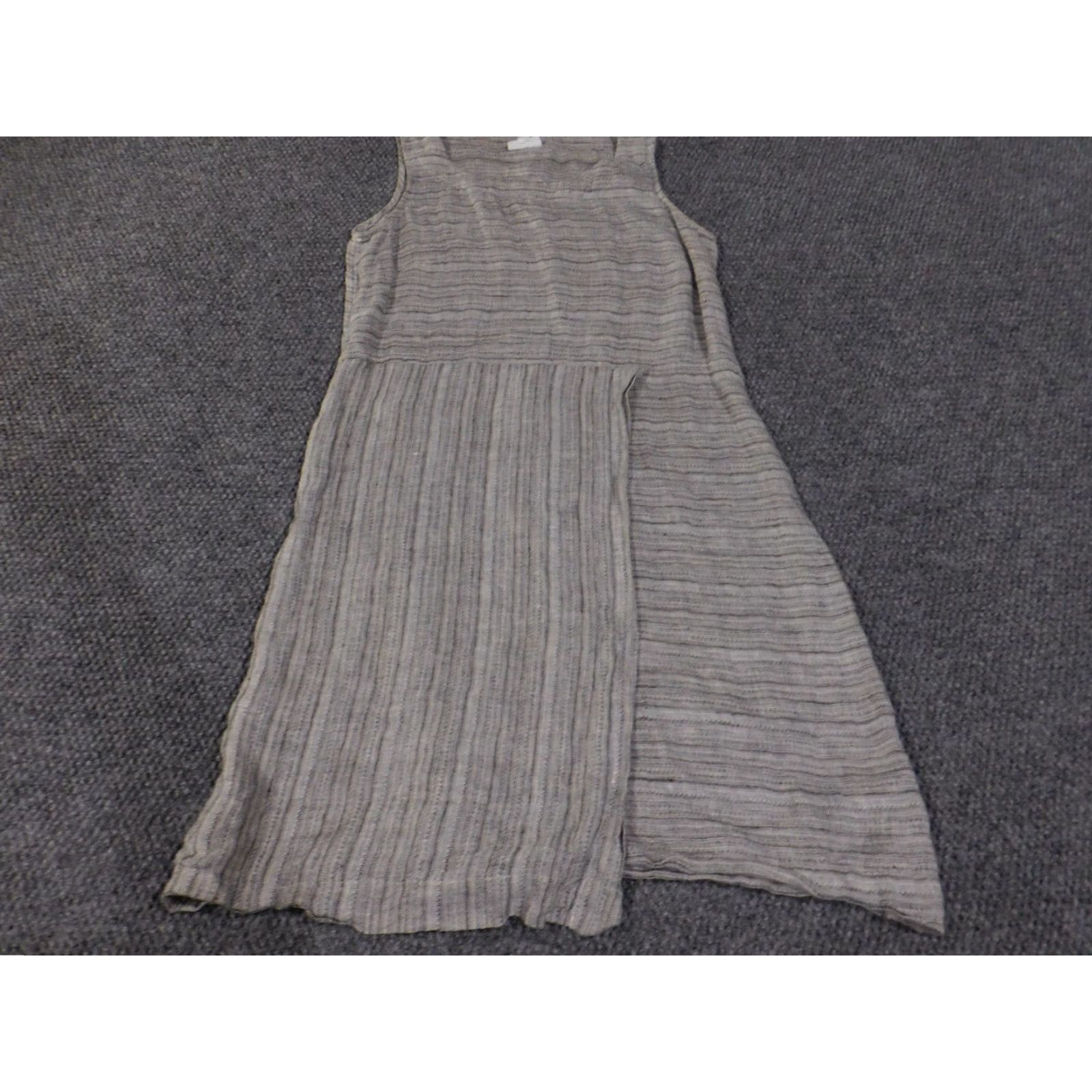 J. Jill Pure Jill Linen Dress Womens Small Gray Striped Sleeveless Midi Size S / US 4 / IT 40 - 3 Thumbnail