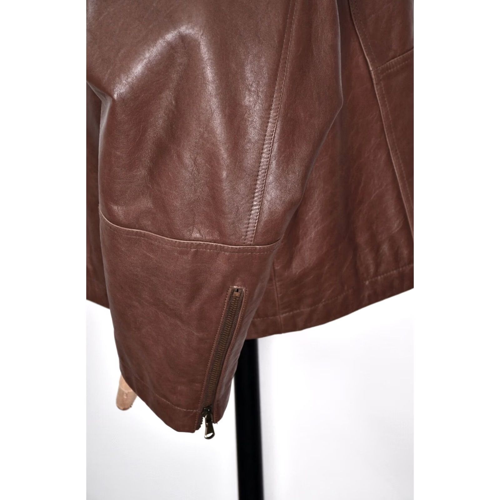 Marks & Spencer Marks & Spencer Leather Jacket Men XL Brown 100% Leather Zip Casual Chest 72cm Back Length 69cm 28.35 27.17 Size US XL / EU 56 / 4 - 7 Thumbnail